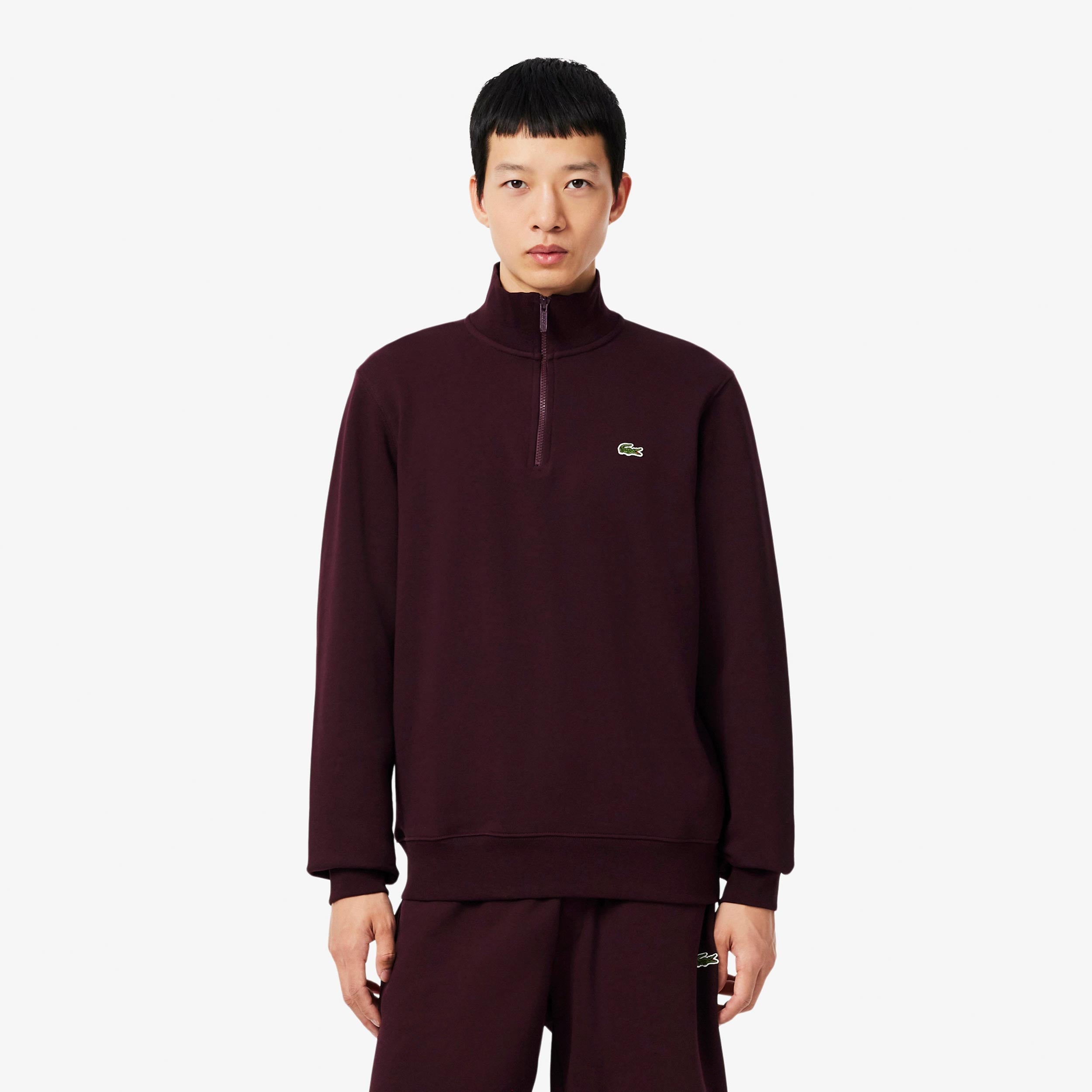 Lacoste High Neck Sweatshirt Heren - donkerrood