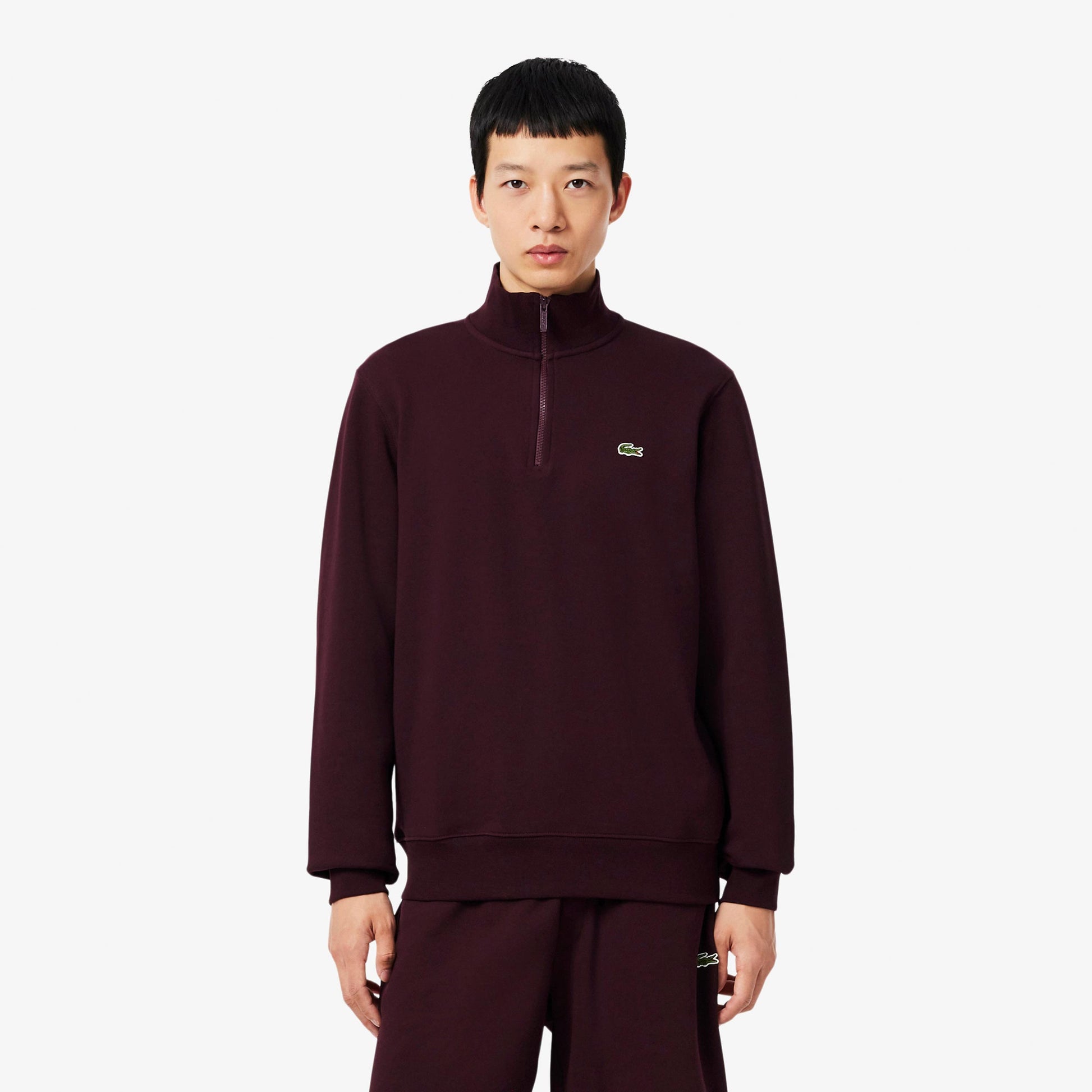 Lacoste High Neck Sweatshirt Heren - donkerrood