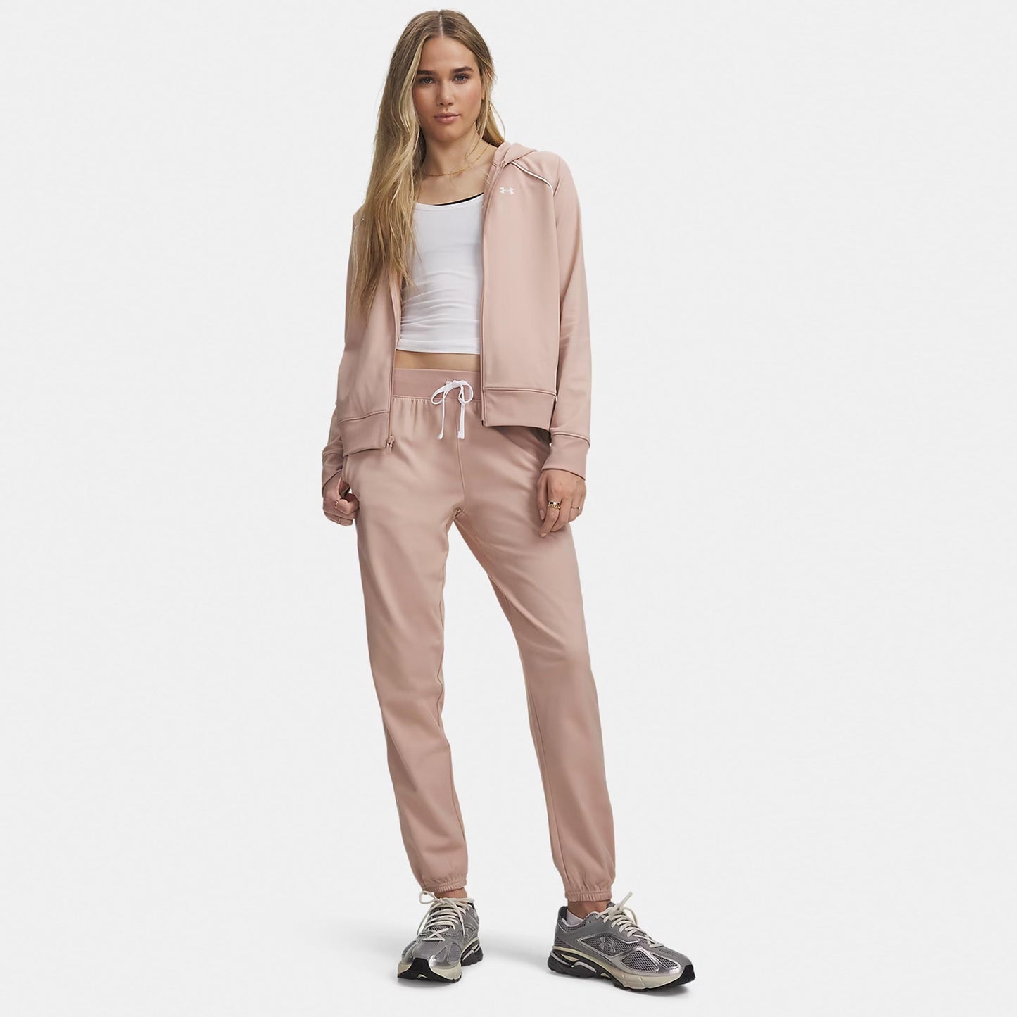 Under Armour Rival Tricot Trainingspak Dames - roze, wit