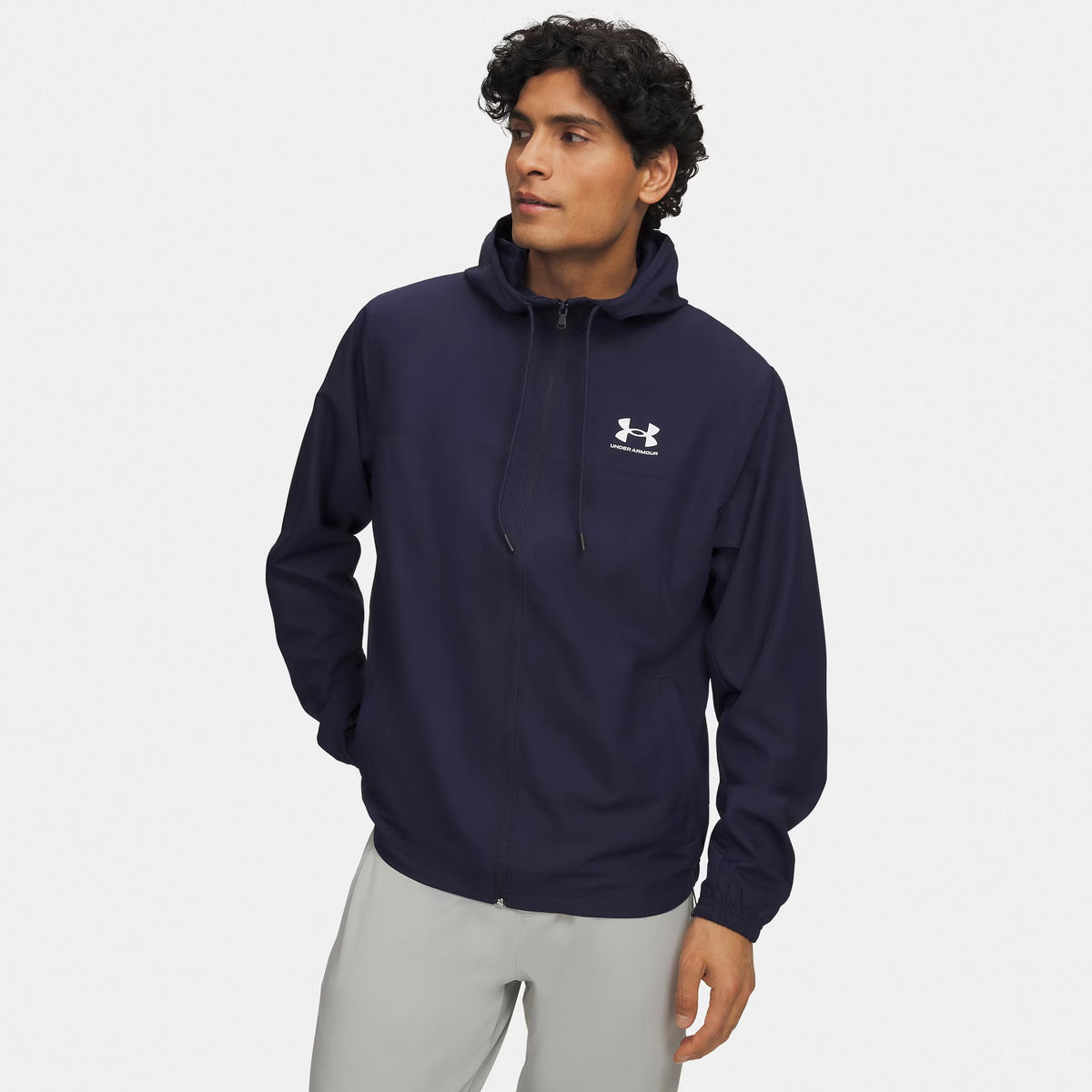Under Armour Rival Outdoor-Jacke Heren - blauw, wit