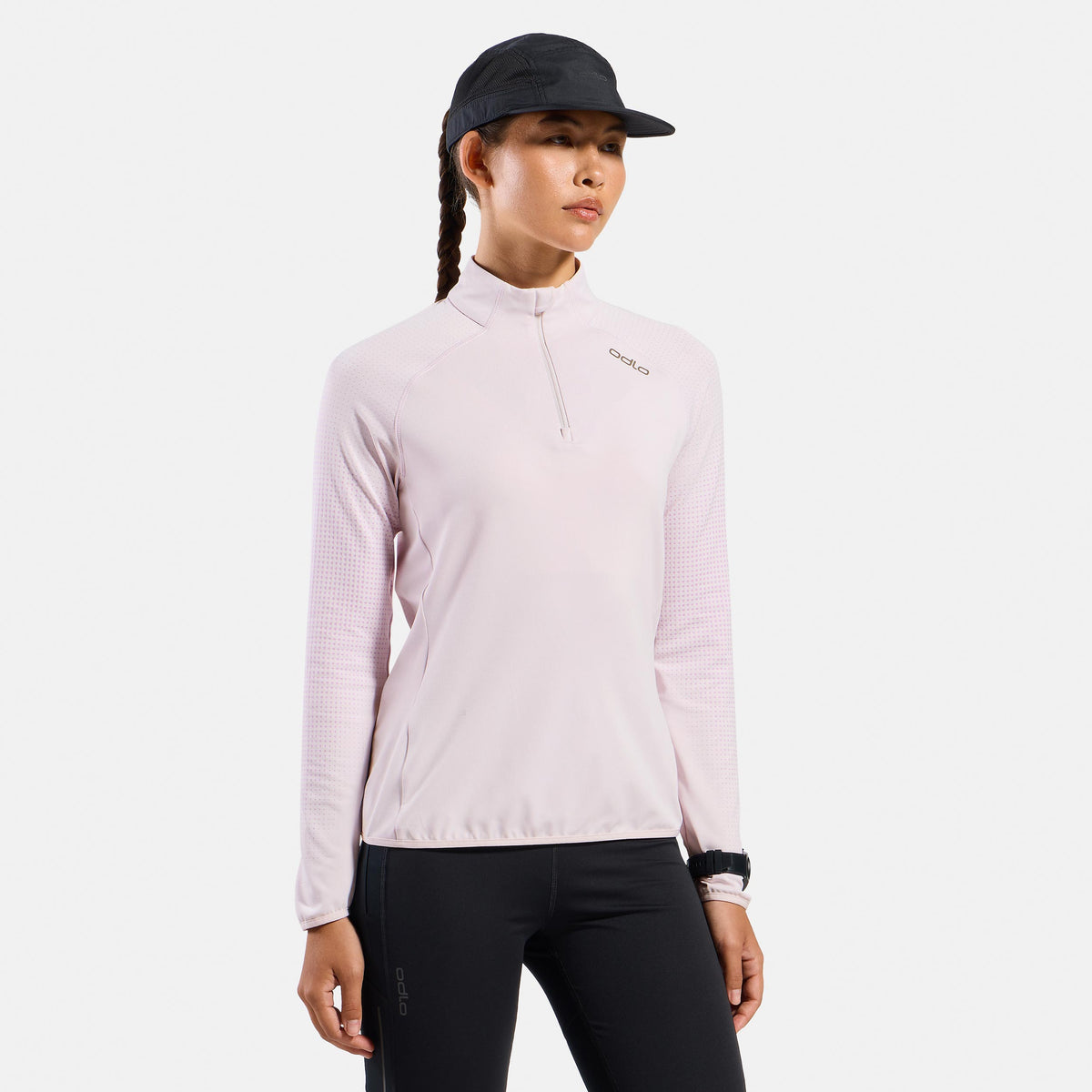 Odlo Zeroweight Warm Mid Layer 1/2 Zip Hardloopshirt Dames - roze