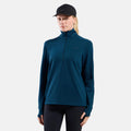 Essential Thermal Midlayer 1/2 Zip Hardloopshirt Dames - petrolblauw