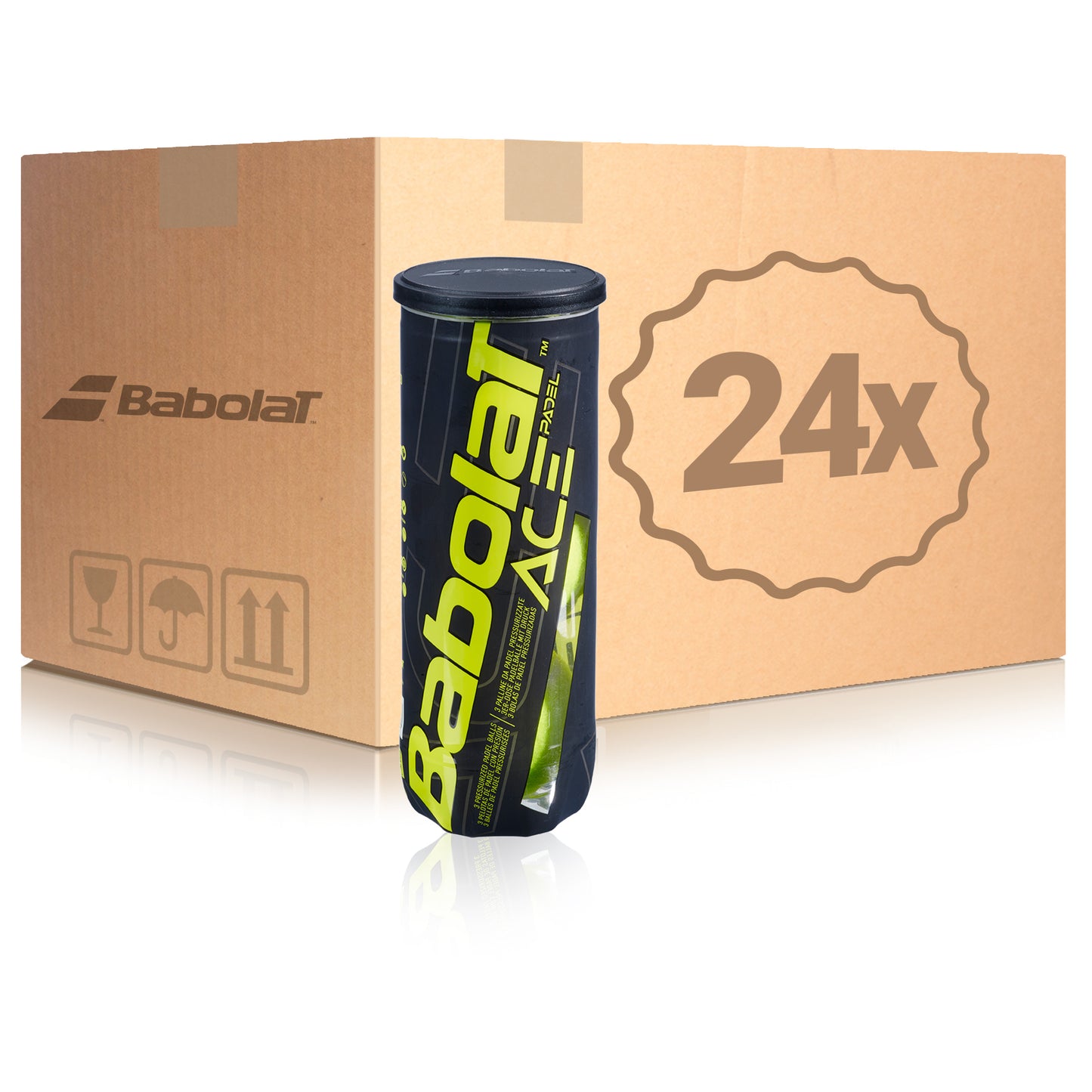 Babolat 24x verpakking  3 stuks Ace Padel X3  In een doos