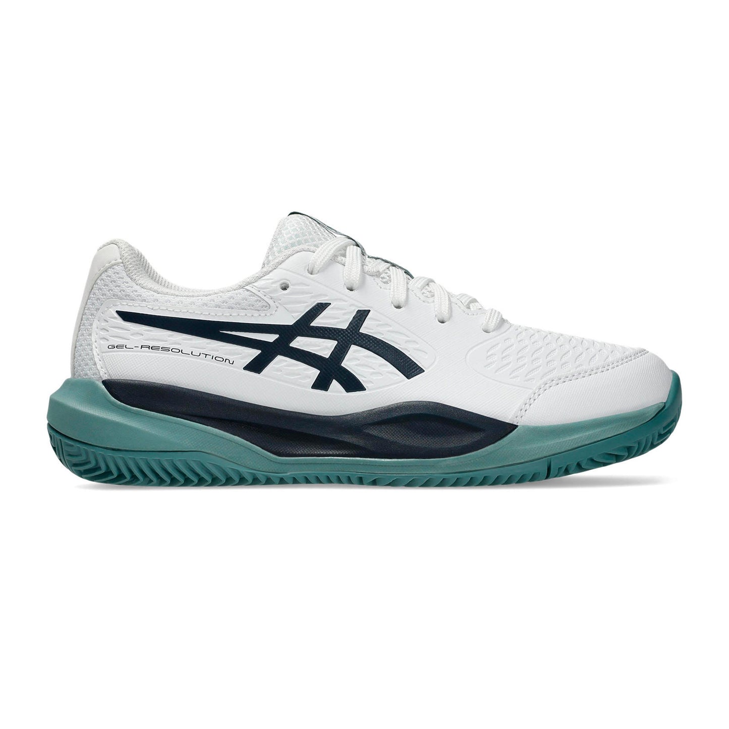 ASICS Gel-Resolution X GS Gravelschoen Kinderen - wit, petrolblauw
