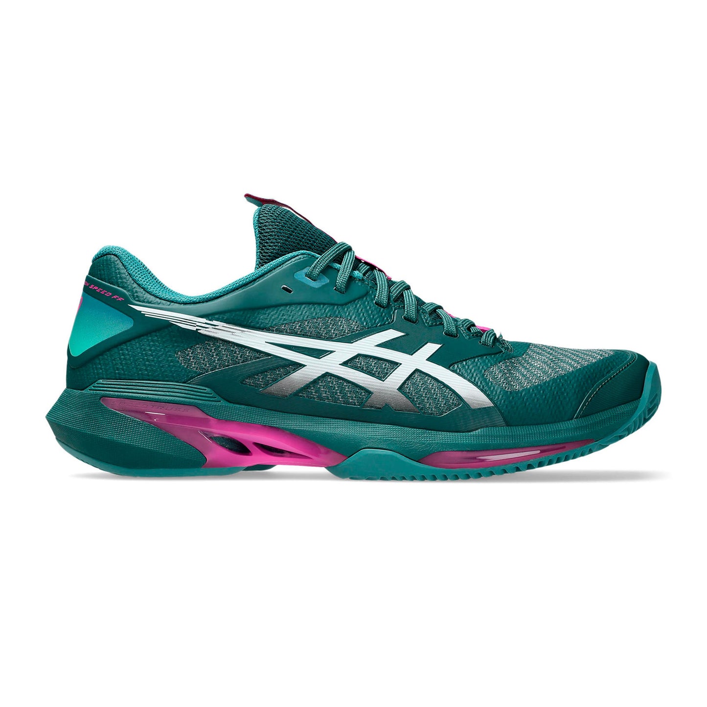 ASICS Solution Speed FF 4 Gravelschoen Heren - petrolblauw, roze
