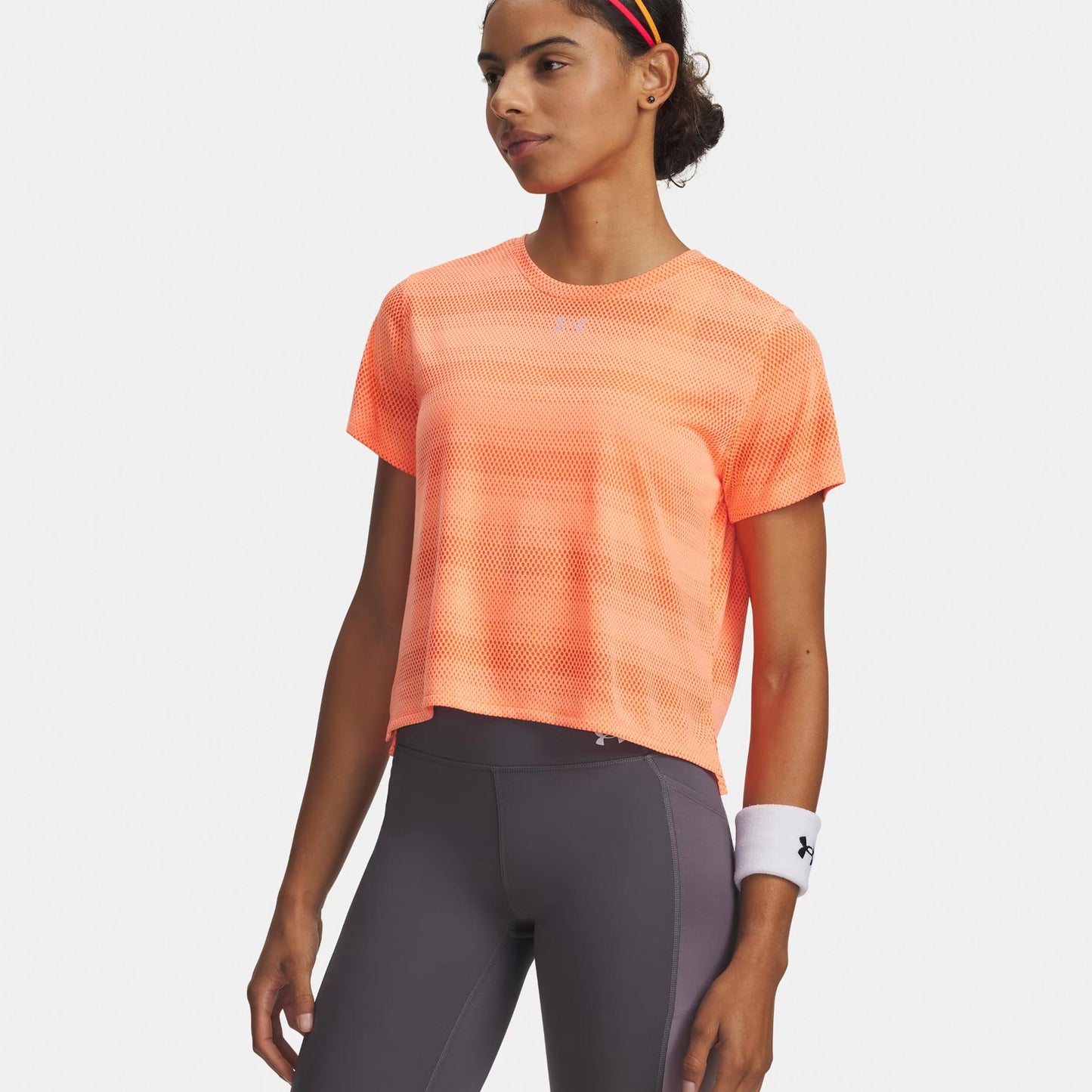 Under Armour Velociti  Hardloopshirt Dames - oranje, zilver