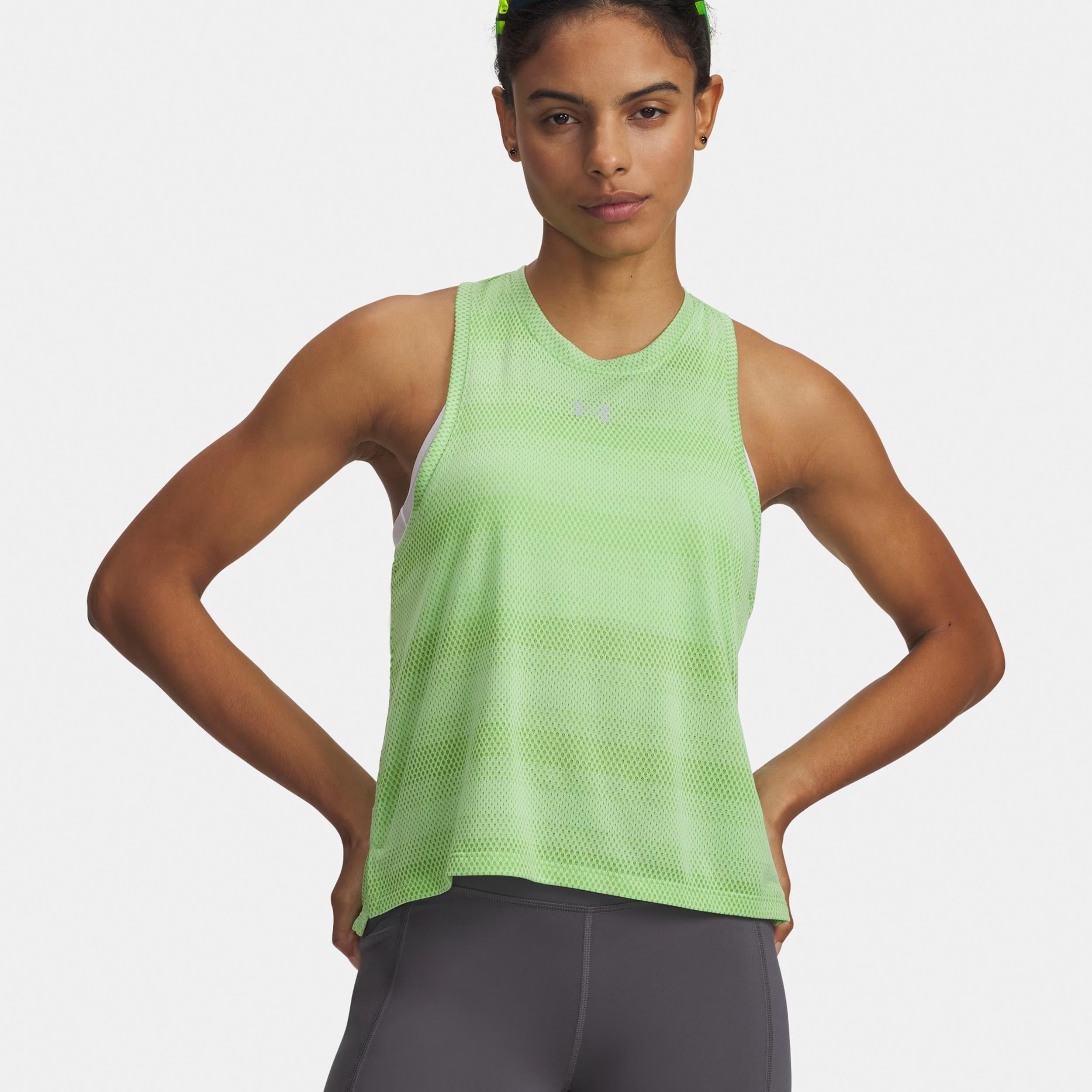 Under Armour Velociti  Hardloopshirt Dames - neongroen, zilver
