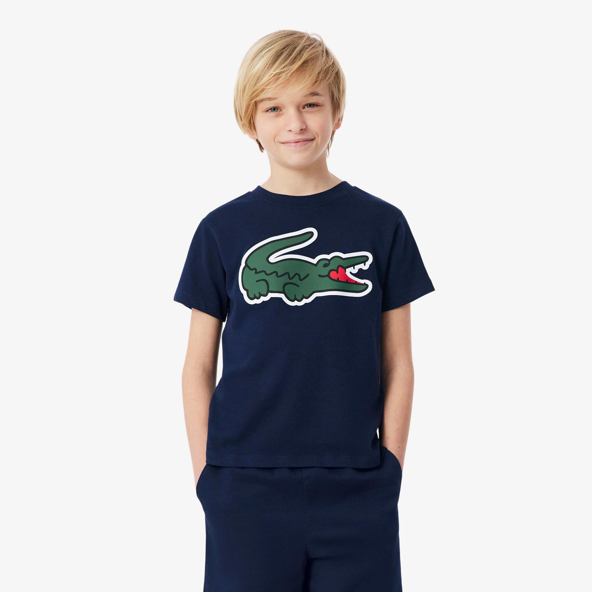 Lacoste T-shirt Kinderen - donkerblauw, groen