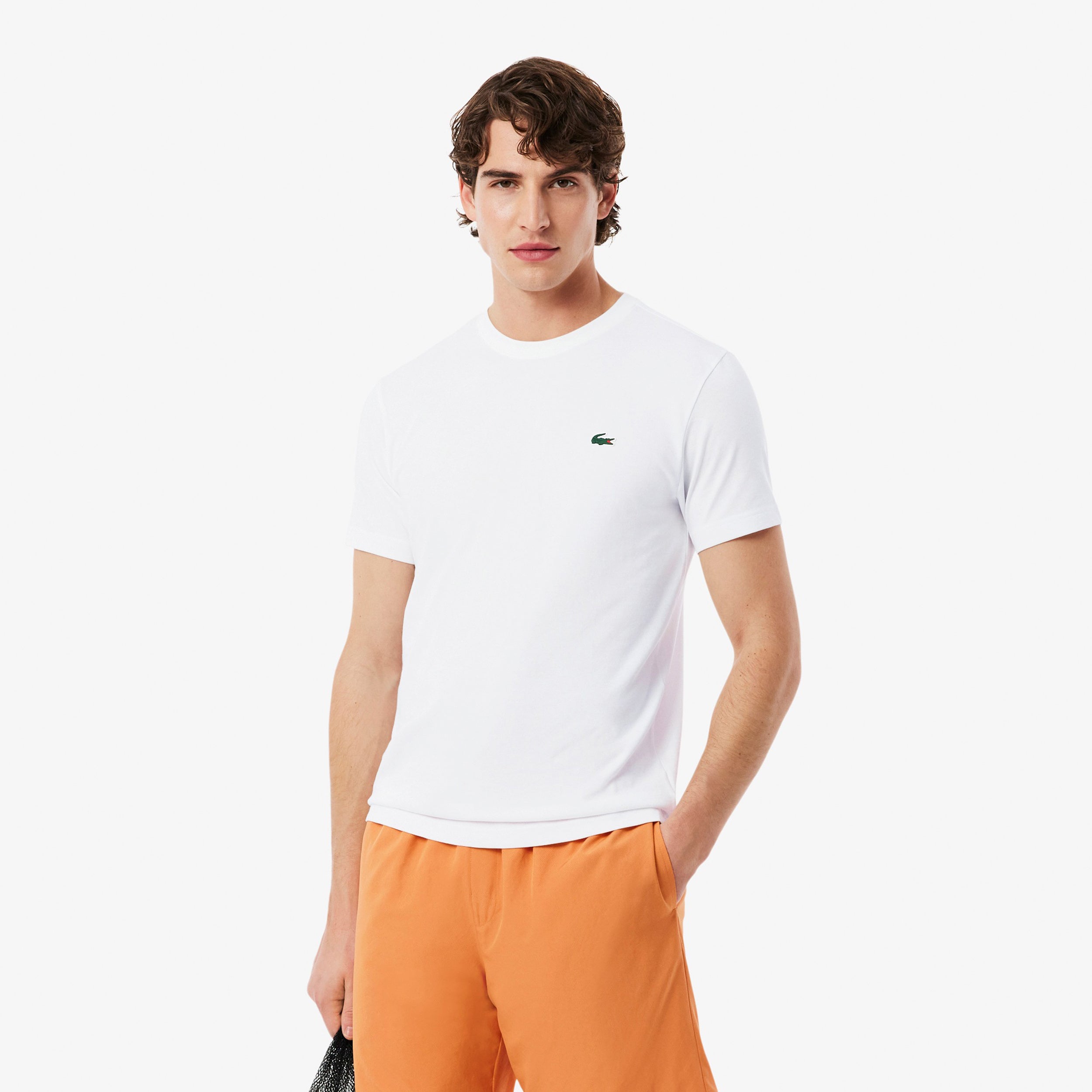 Lacoste T-shirt Heren - wit, oranje