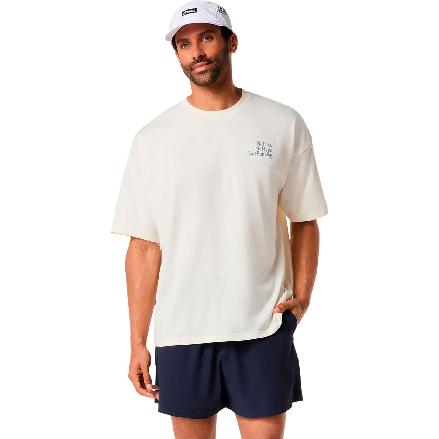 ASICS Runner Message Graphic Relaxed  Hardloopshirt Heren - crème