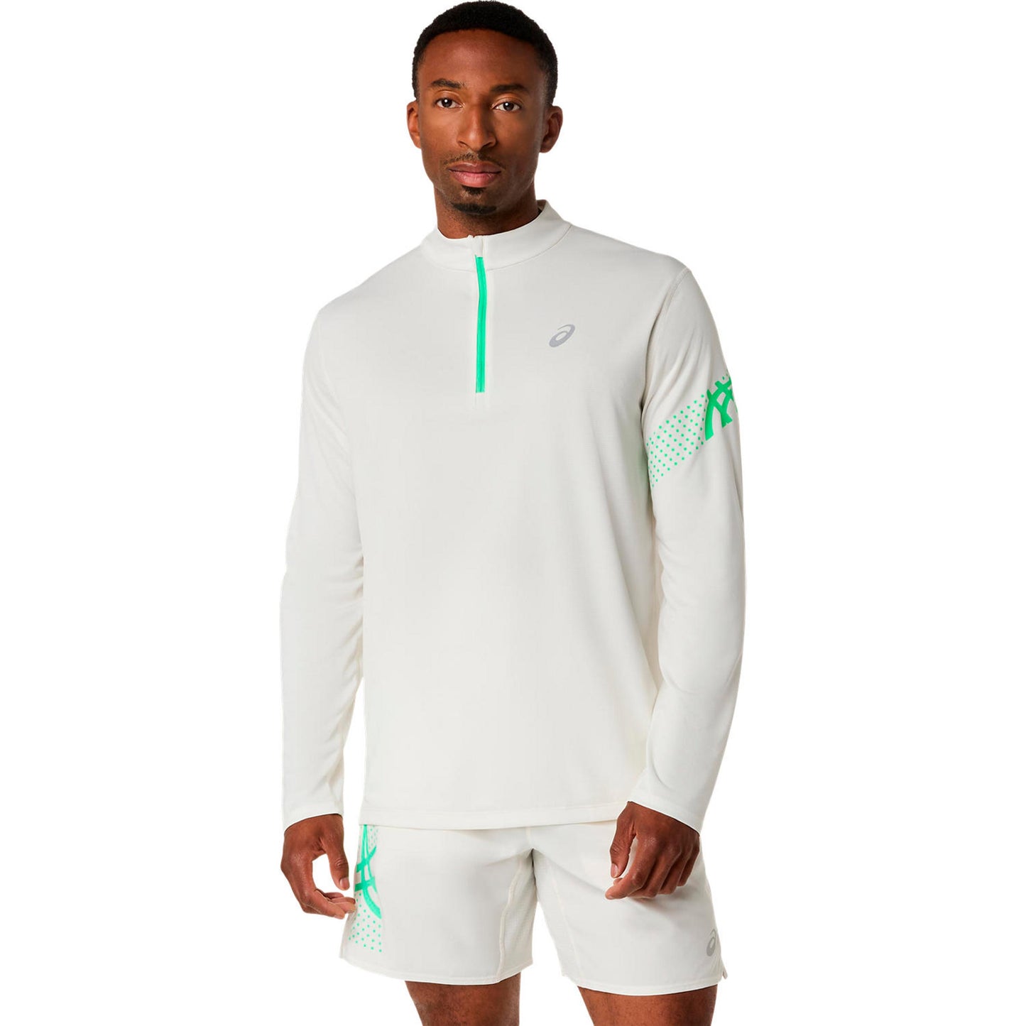 ASICS Icon 1/2 Zip  Hardloopshirt Heren - beige, groen