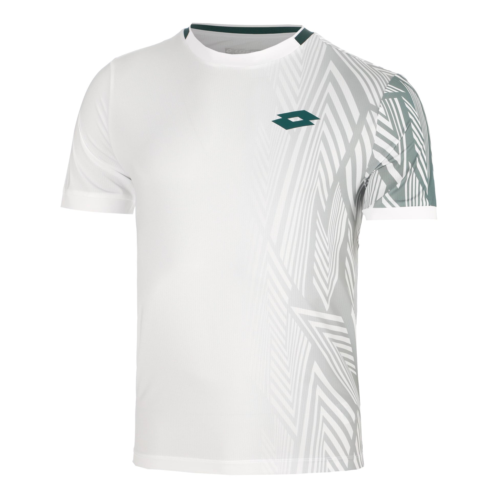 Lotto Tech VI T-shirt Heren - wit, petrolblauw