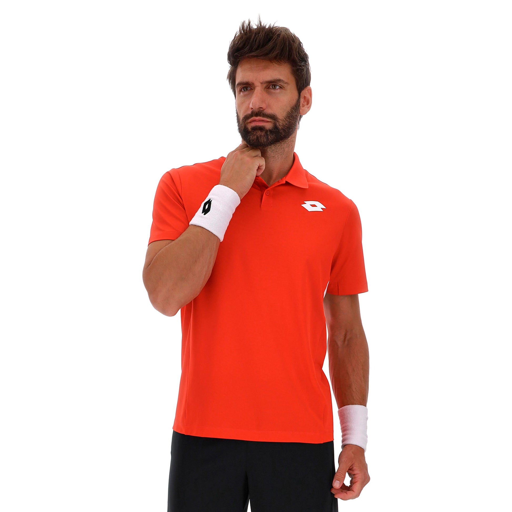 Lotto Squadra IV Polo Heren - rood, wit