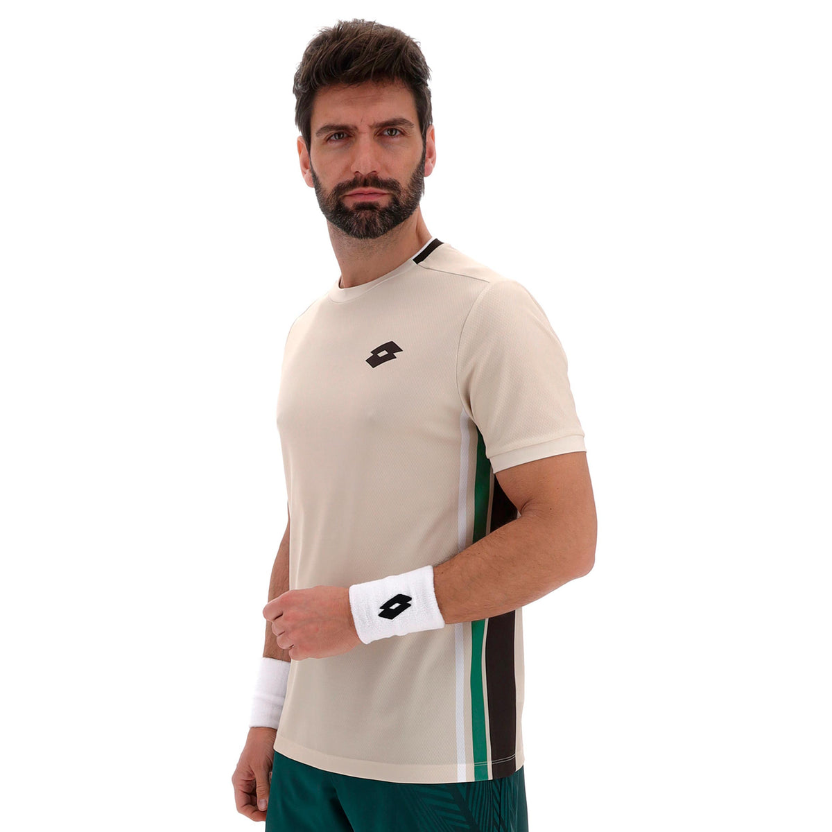 Lotto Tech VI T-shirt Heren - crème, petrolblauw