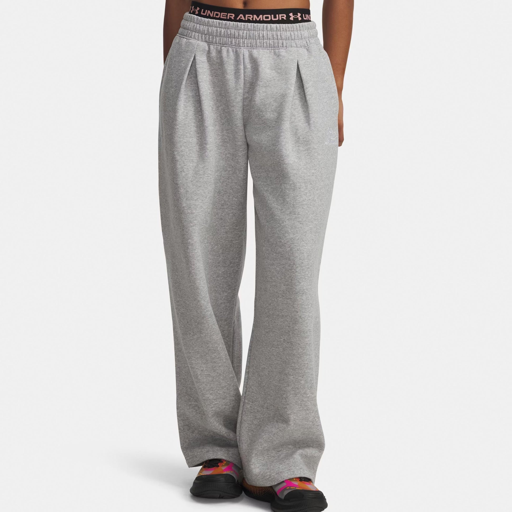 Under Armour Rival Fleece Script Trainingsbroek Dames-grijs