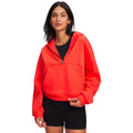Icon Fleece Halfzip Sweater met capuchon Dames-rood, rood