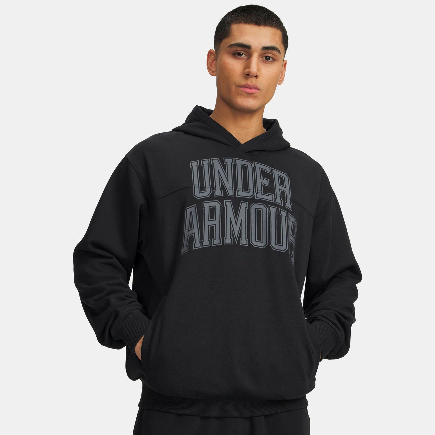 Under Armour Rival Graphic Sweater met capuchon Heren-zwart, zwart
