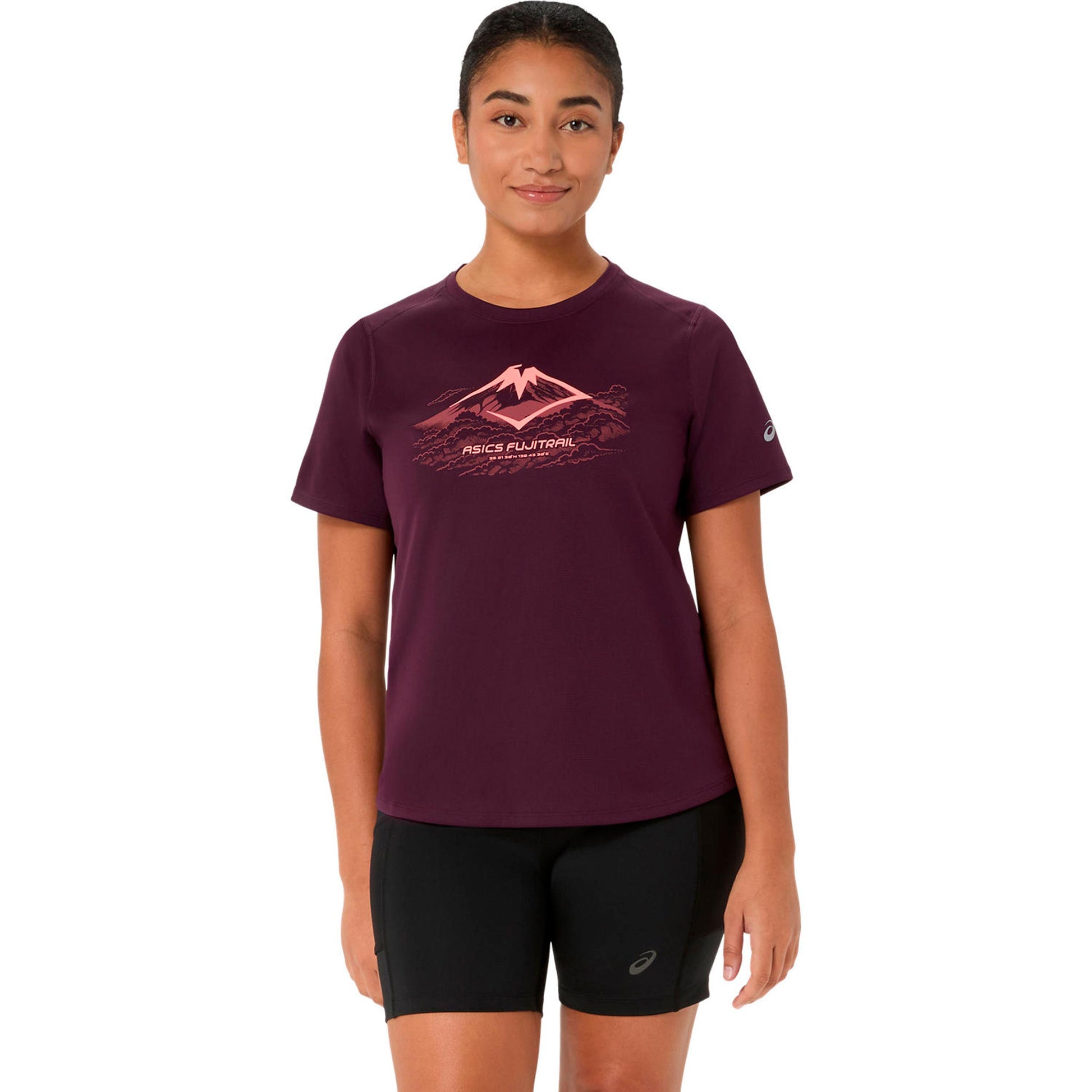 ASICS Fujitrail Logo  Hardloopshirt Dames - wijnrood