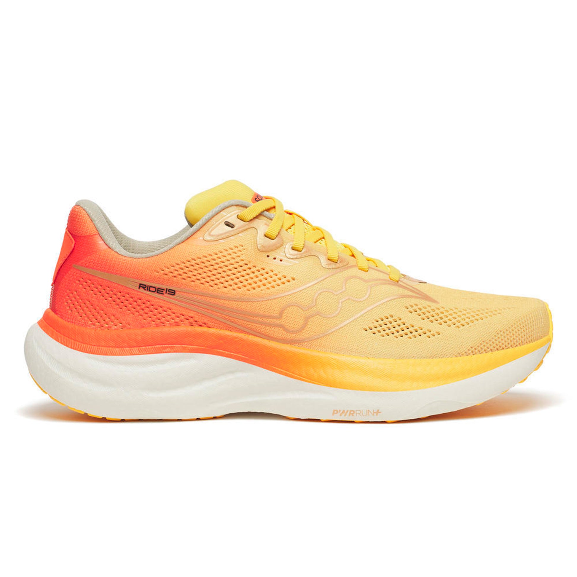 Saucony Ride 19 Neutrale schoen Heren-geel, oranje