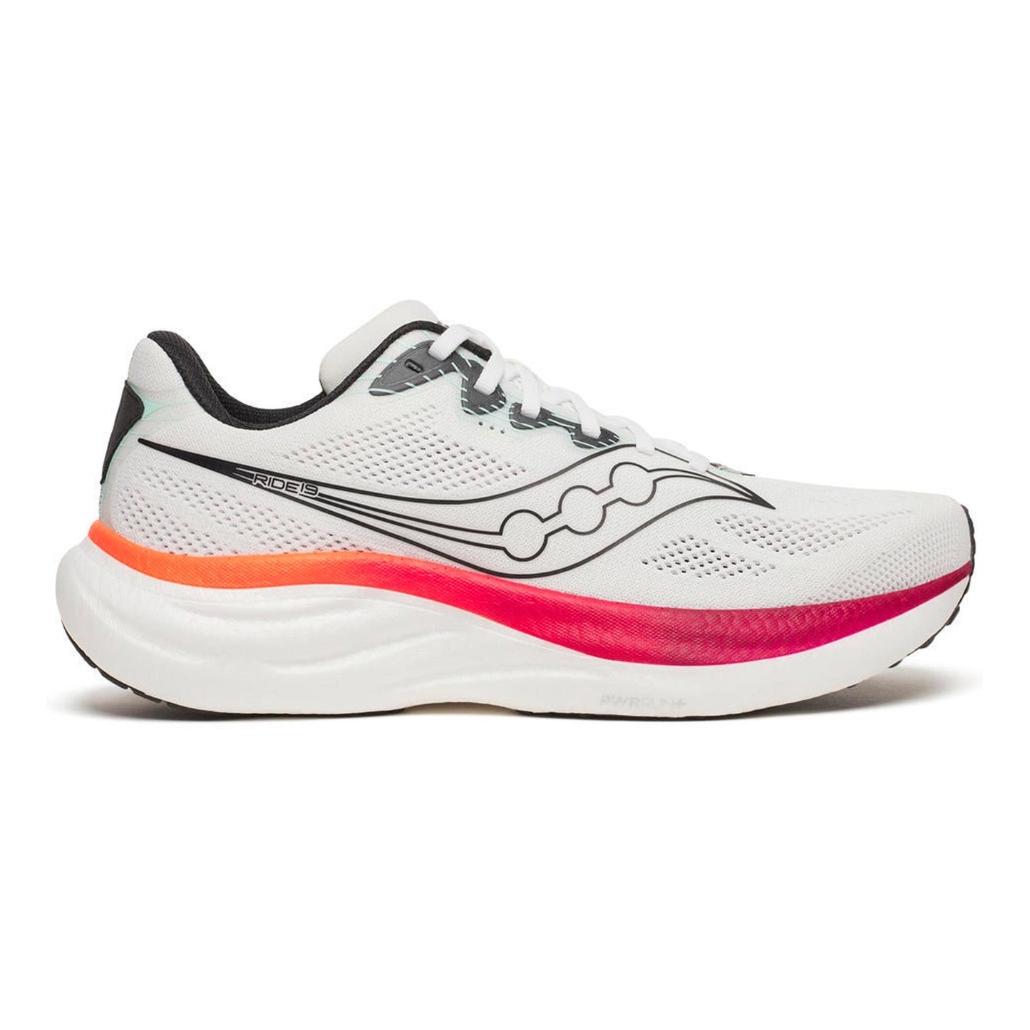 Saucony Ride 19 Neutrale schoen Heren-wit, koraal