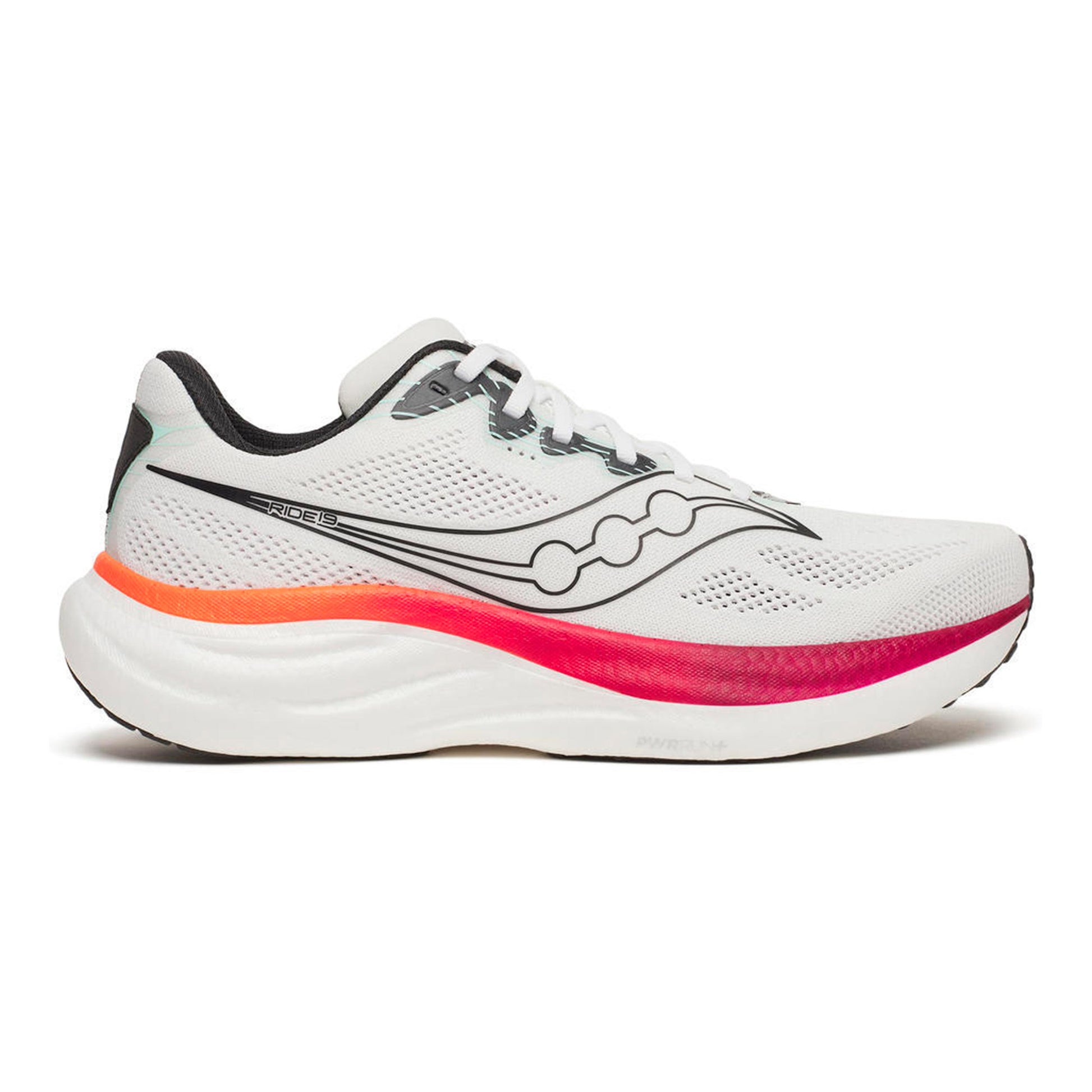 Saucony Ride 19 Neutrale schoen Heren-wit, koraal