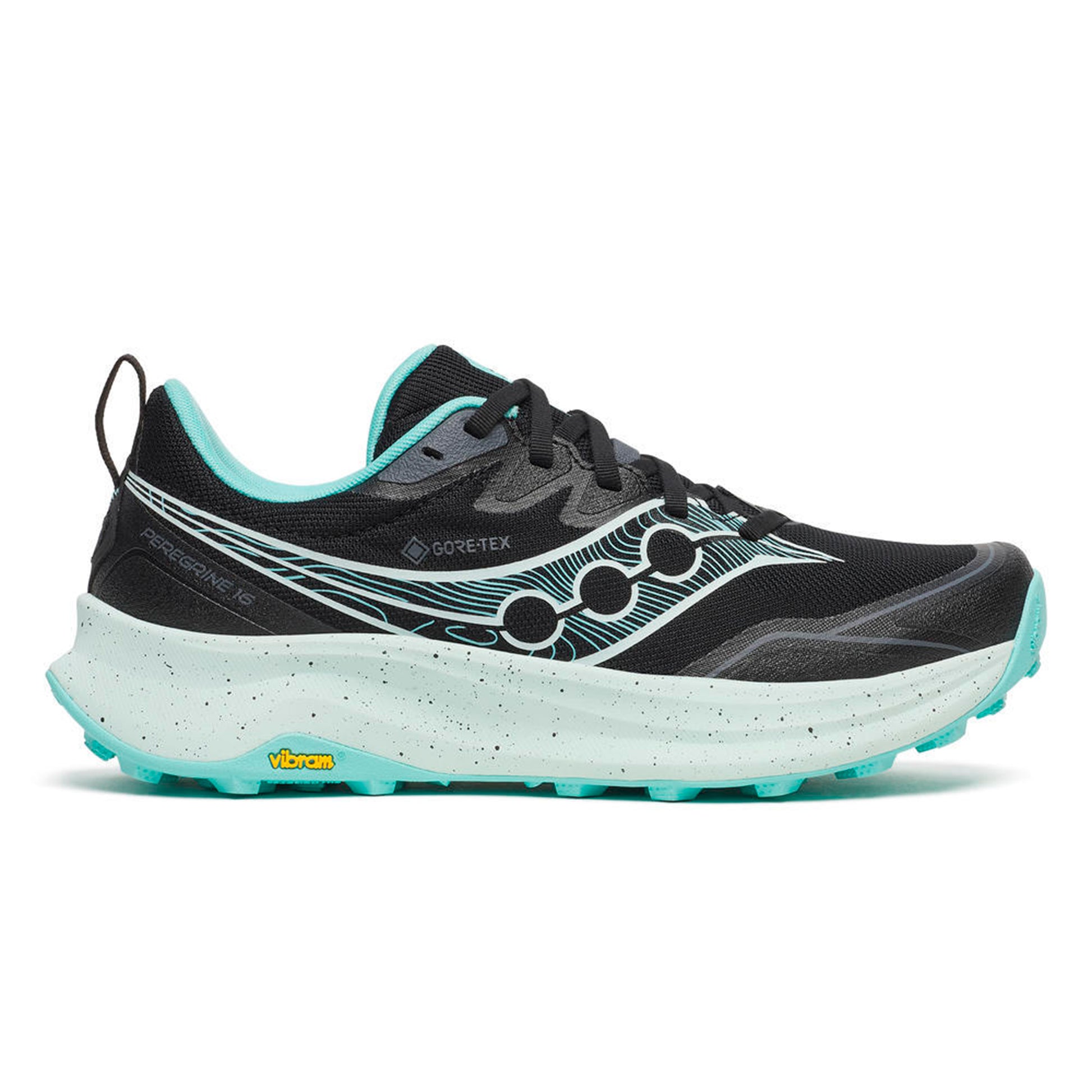 Saucony Peregrine 16 GTX Trailschoen Dames-zwart, lichtblauw