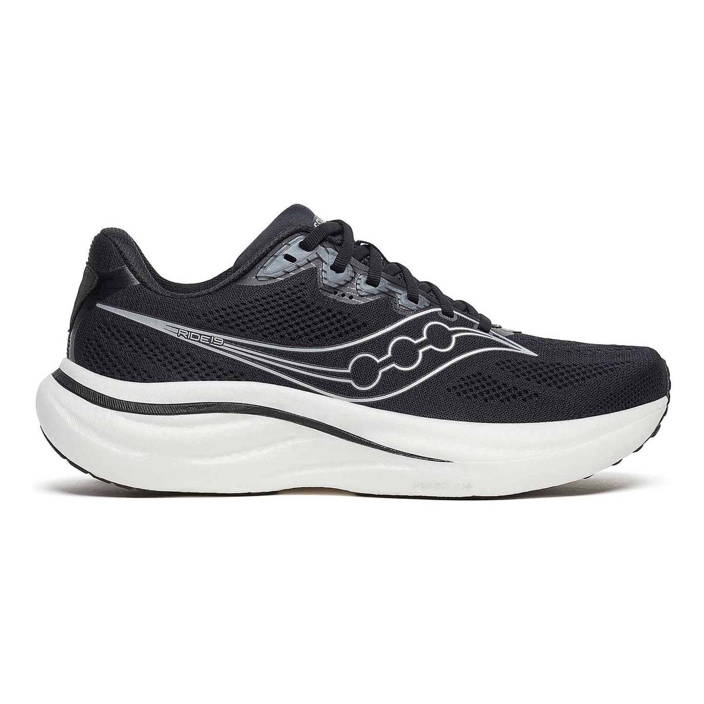 Saucony Ride 19 wide Neutrale schoen Heren-zwart, zilver
