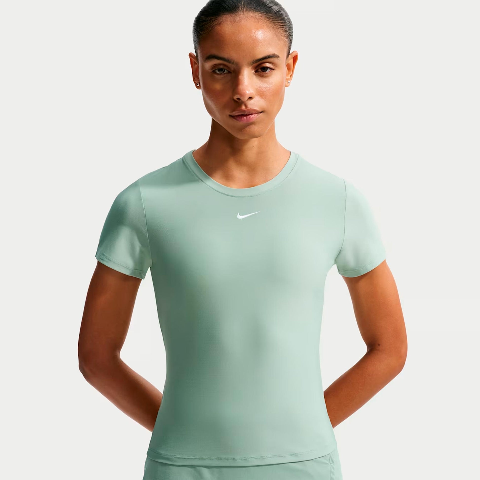 Nike Dri-Fit Victory  T-shirt Dames - grijsgroen, wit