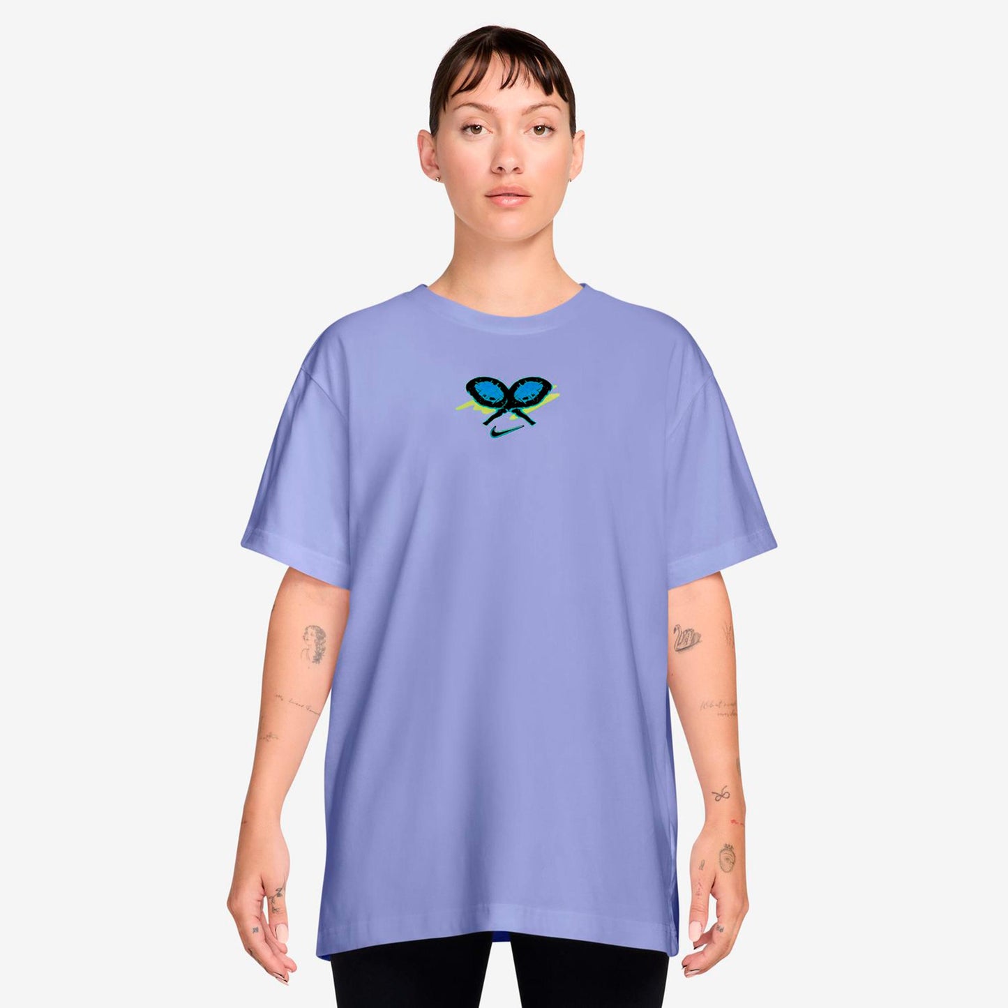 Nike Dri-Fit Slam Oversize T-shirt Dames-blaugrau