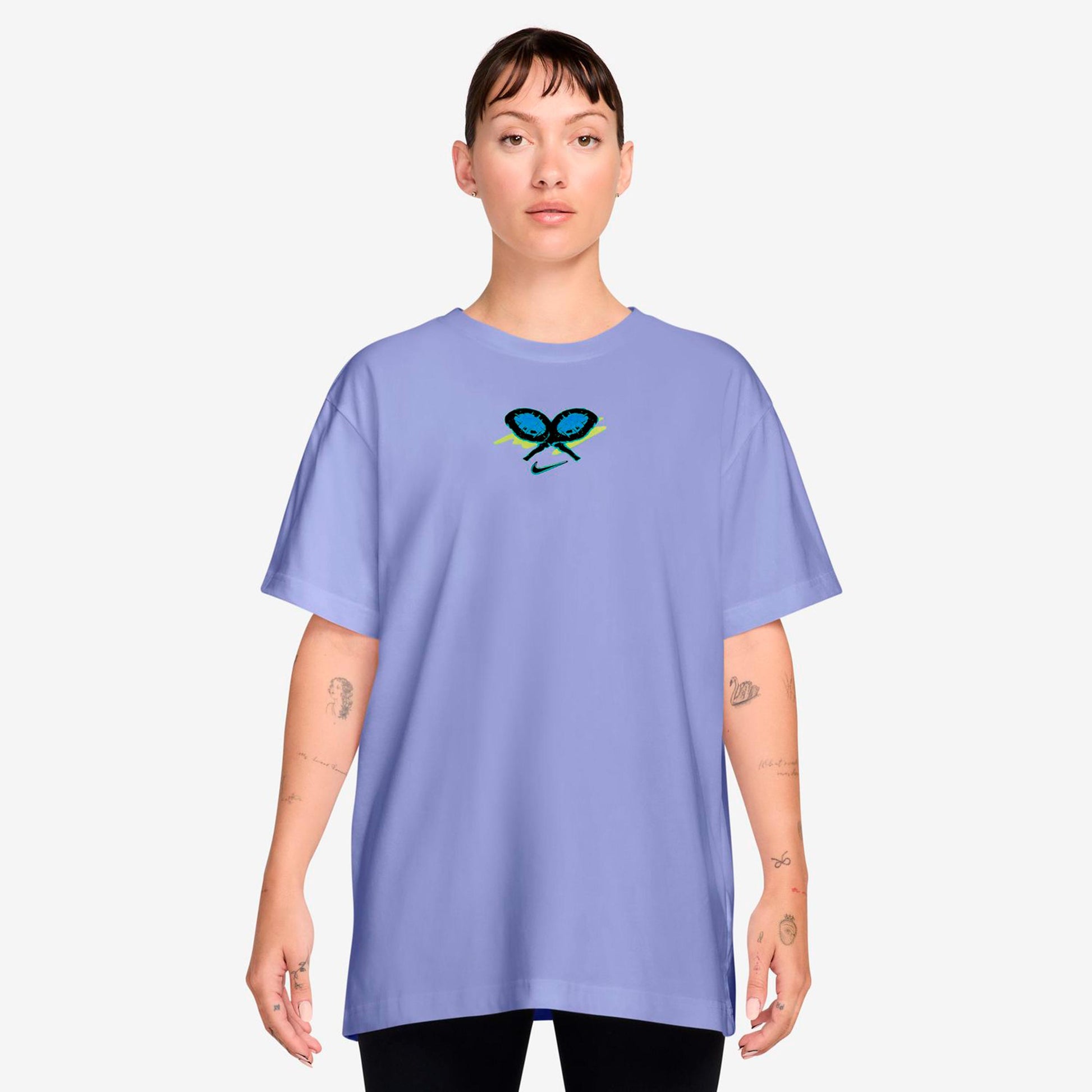 Nike Dri-Fit Slam Oversize T-shirt Dames-blaugrau