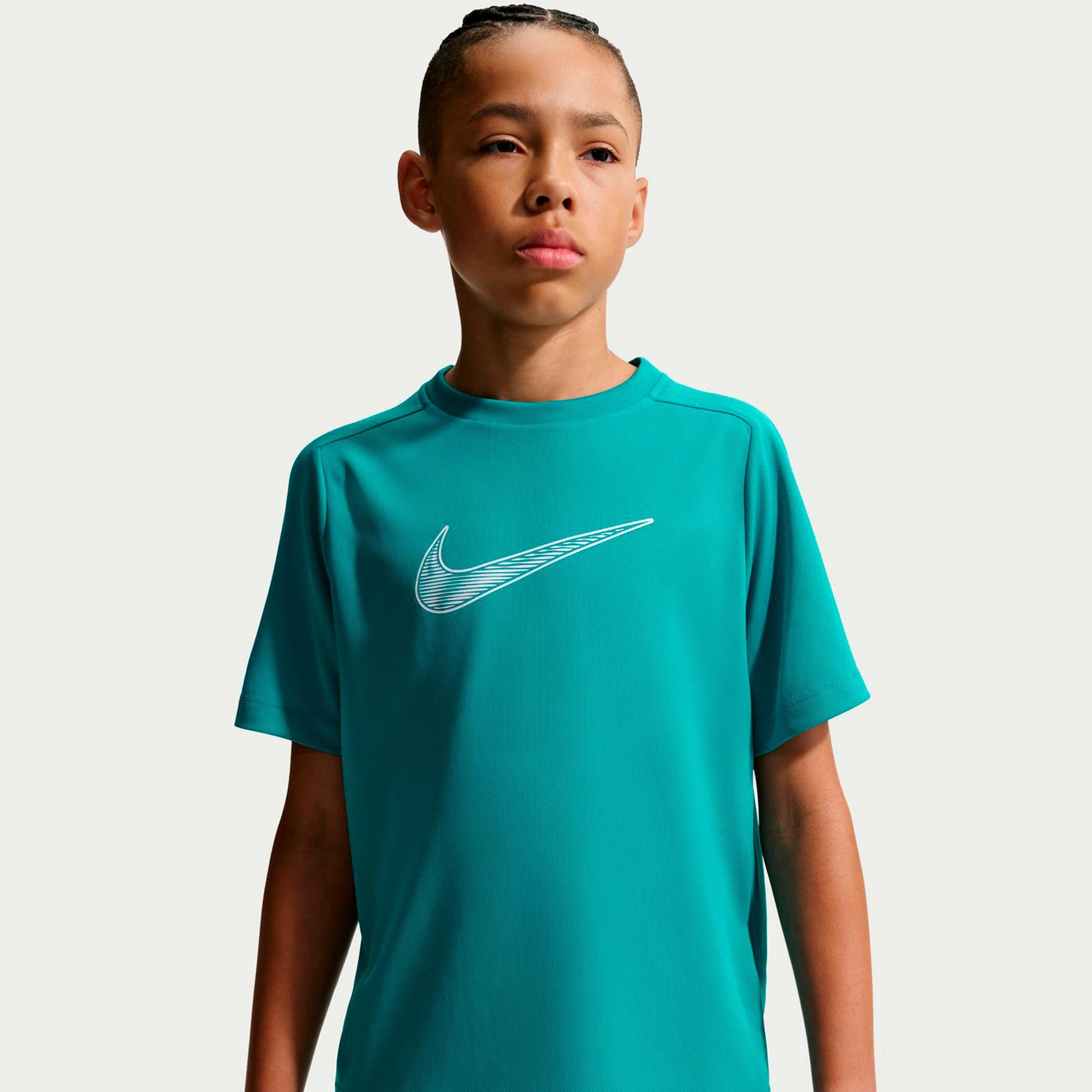 Nike Dri-Fit Multi  T-shirt Kinderen - petrolblauw, wit