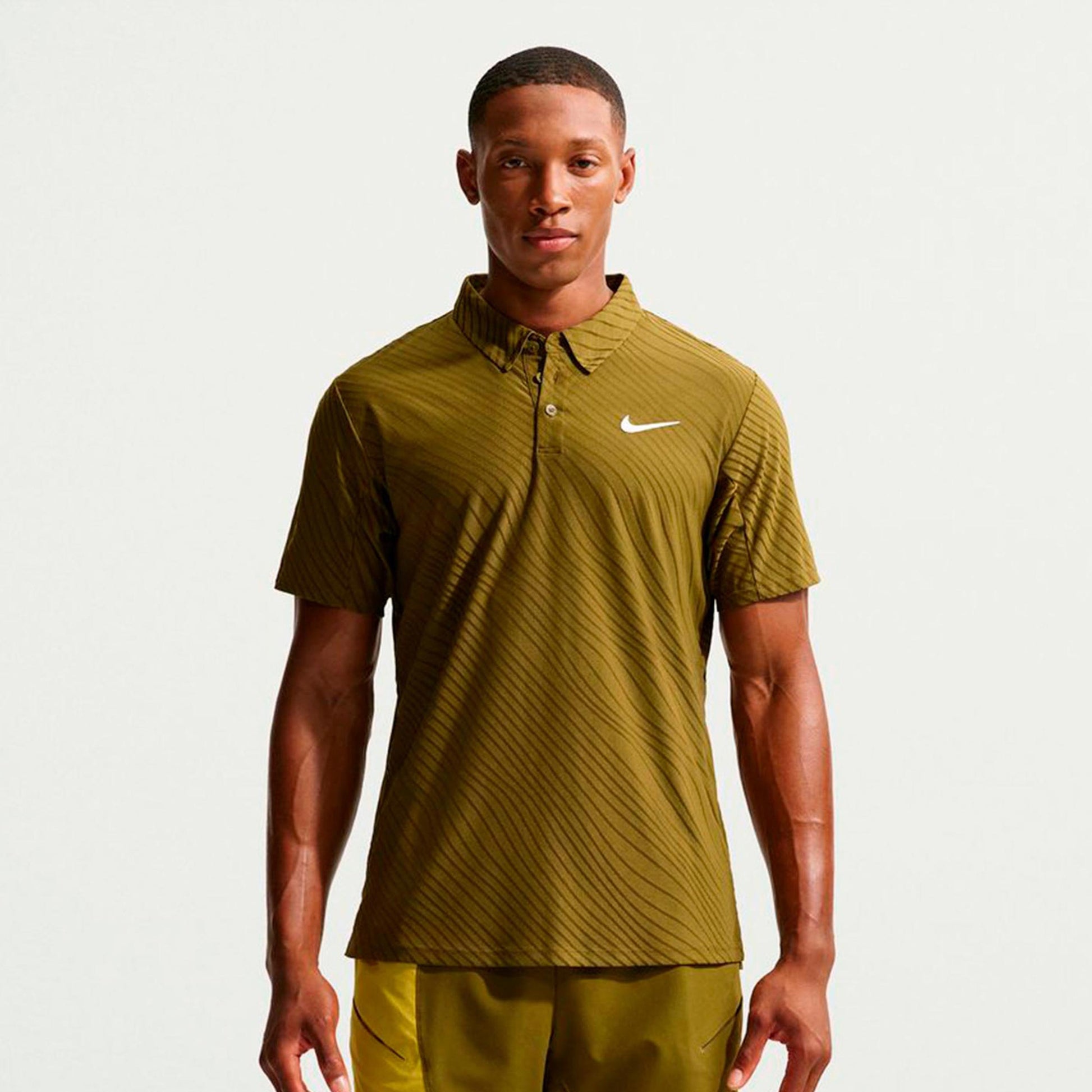 Nike Jannik Sinner Court Dri-Fit Advantage Slam Polo Heren-olijf, wit