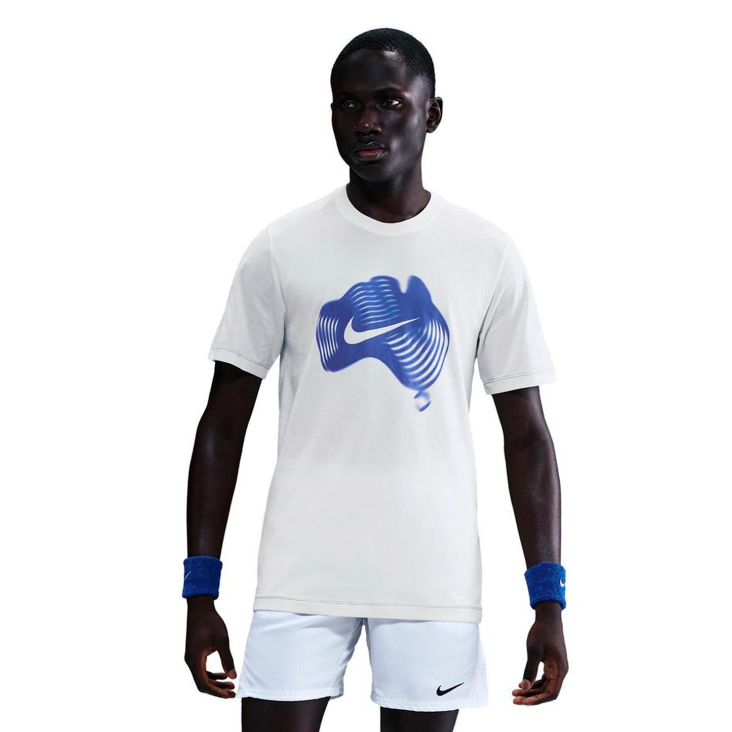 Nike Court Dri-Fit T-shirt Heren-crème, blauw