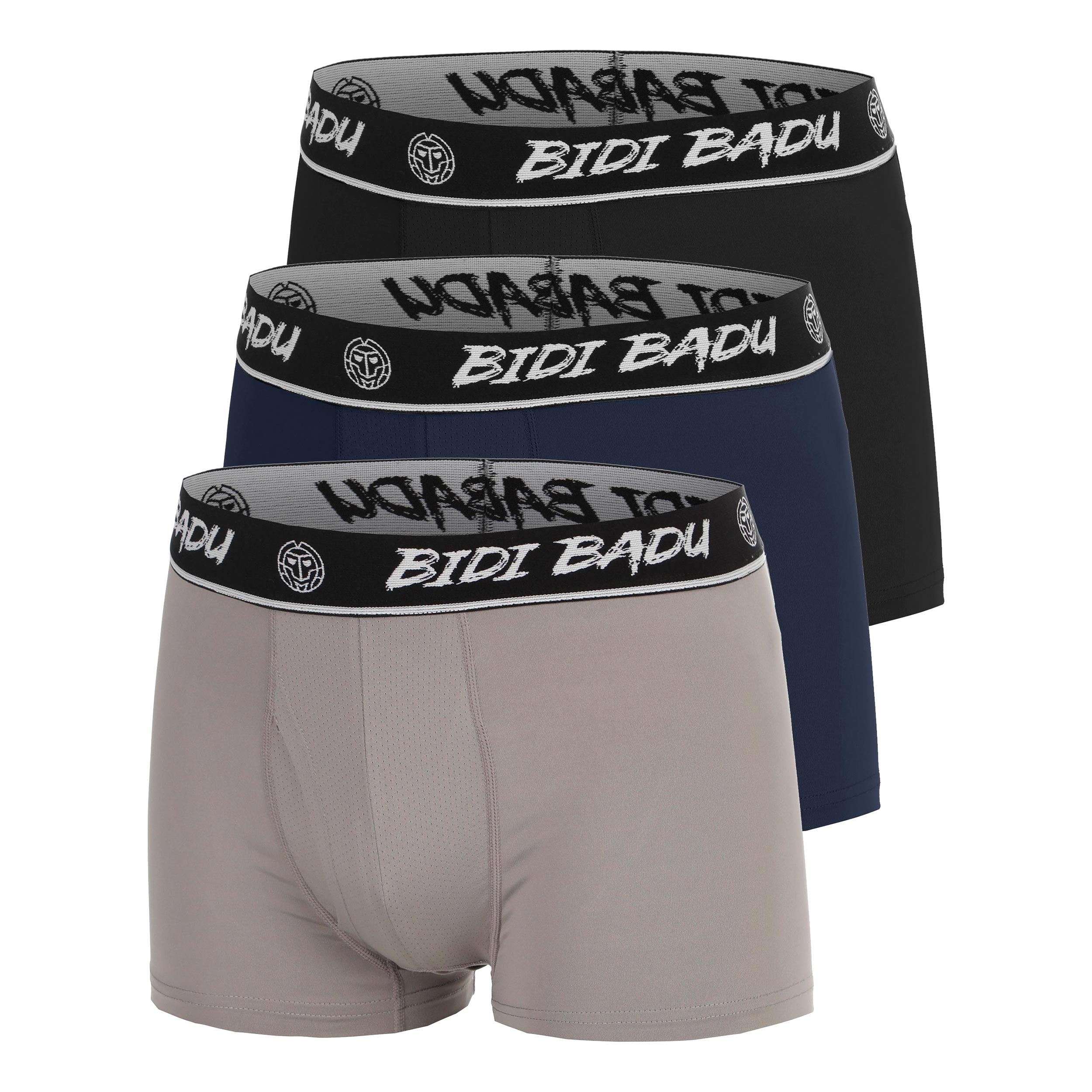 BIDI BADU Boxershort - Verpakking 3 stuks Heren-donkerblauw, zwart