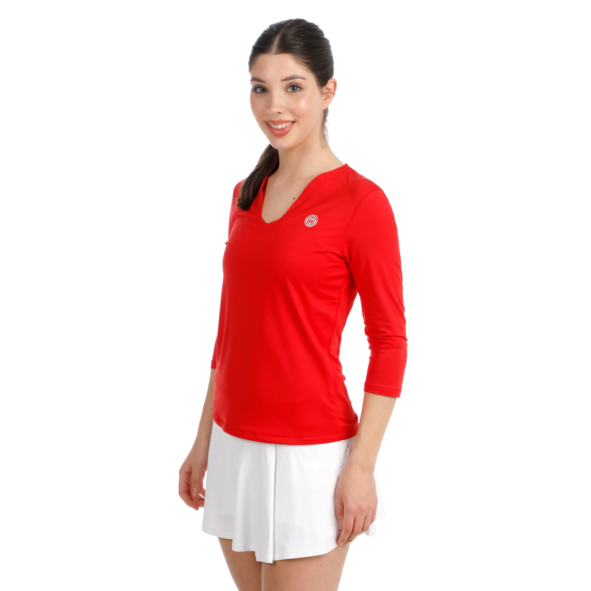 BIDI BADU Crew 2.0 V-Neck Longsleeve Dames-rood