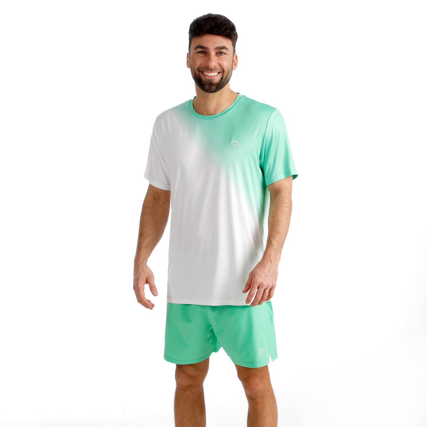 BIDI BADU Crew 2.0 T-shirt Heren-groen, wit