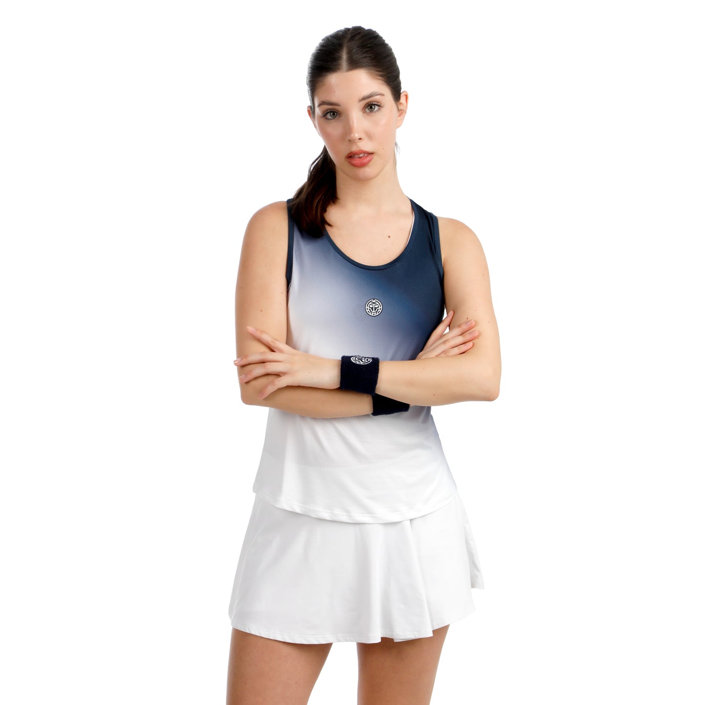 BIDI BADU Crew Racerback Tanktop Dames-donkerblauw, wit