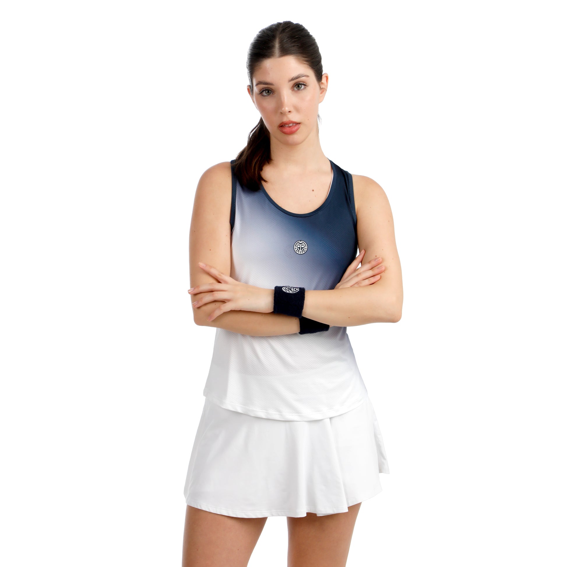 BIDI BADU Crew Racerback Tanktop Dames-donkerblauw, wit