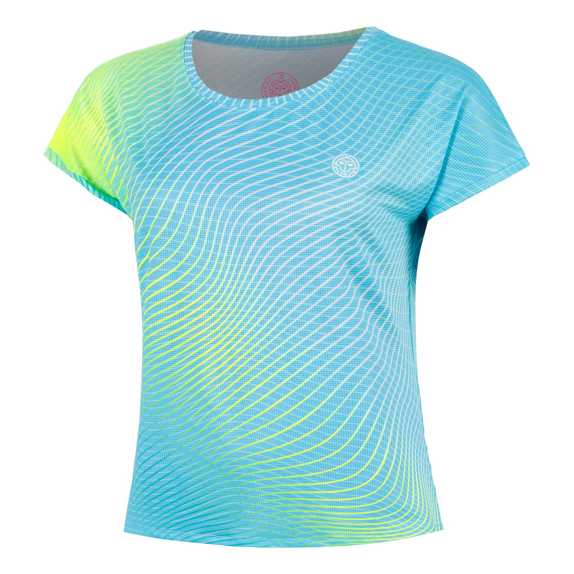 BIDI BADU Out of Control Capsleeve T-shirt Dames-lichtblauw, neongeel