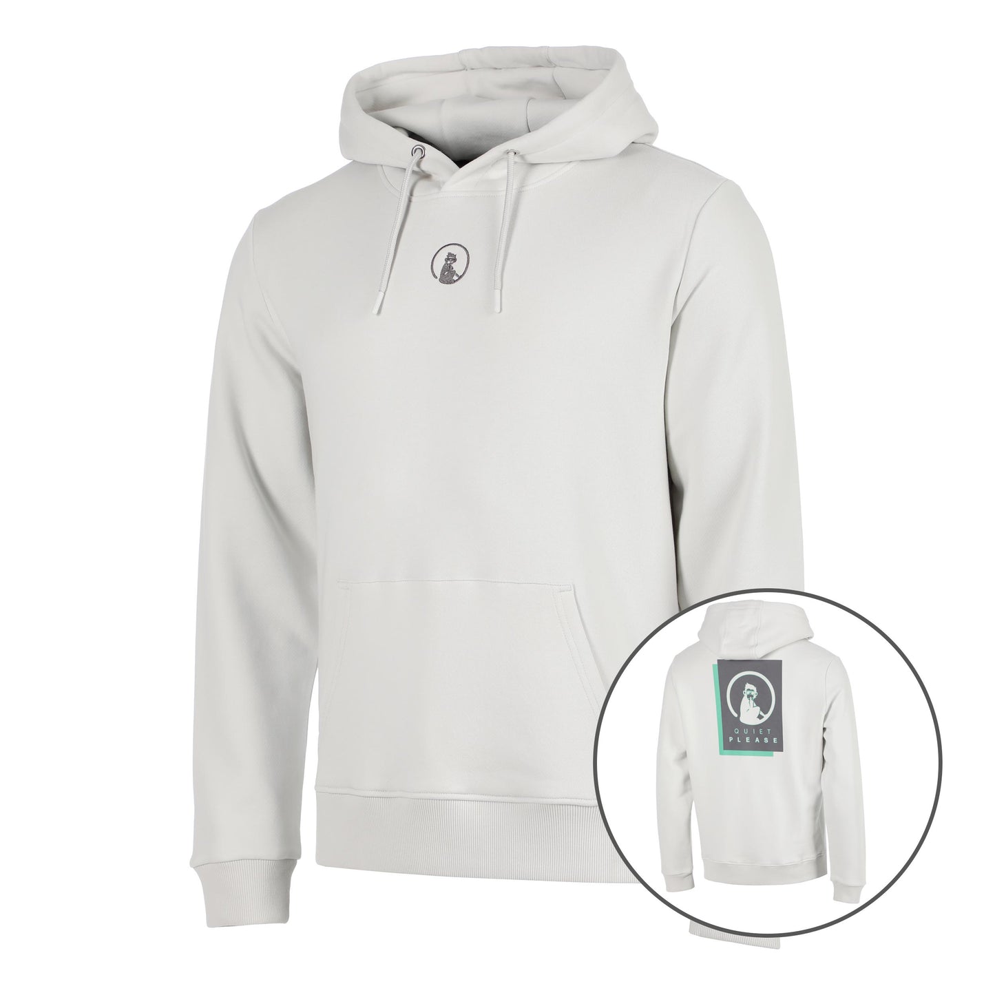 Quiet Please Joy Layer Sweater met capuchon Heren-lichtgrijs, donkergrijs