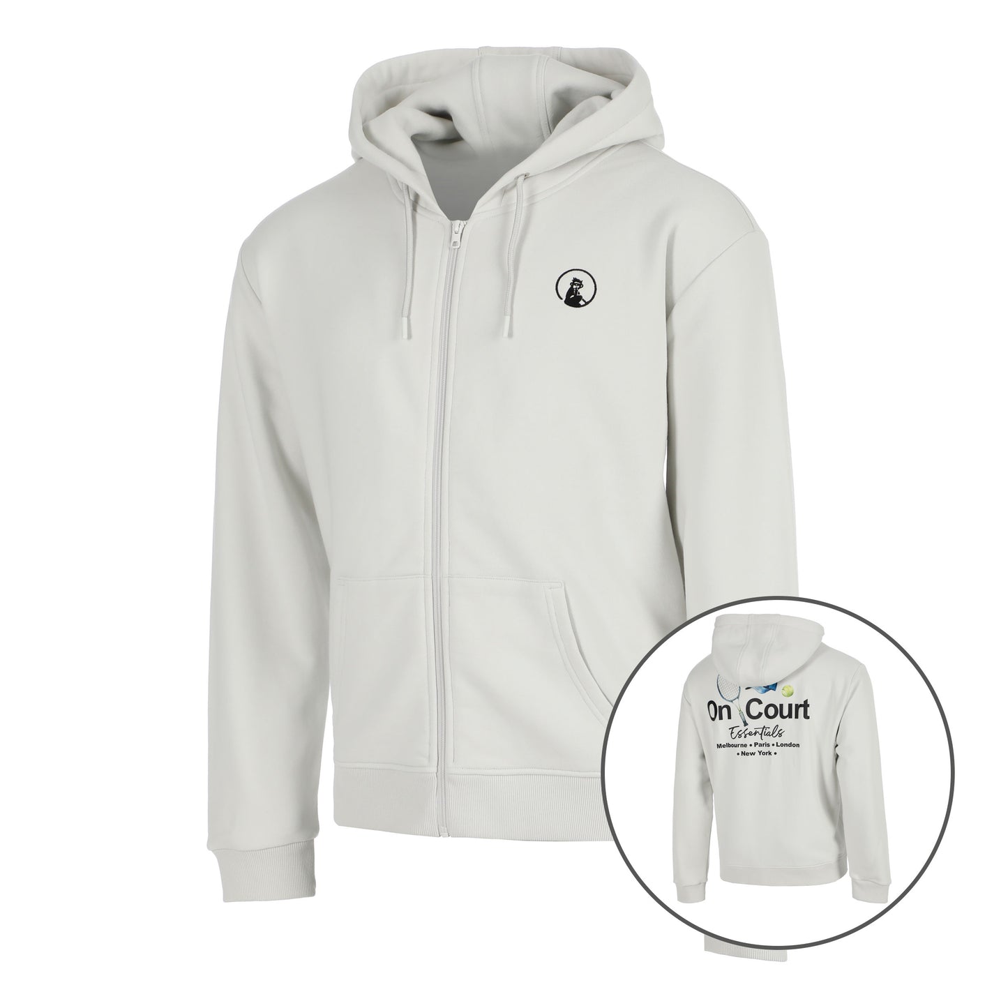 Quiet Please Crush On Court Essentials Sportjas Heren-lichtgrijs, zwart