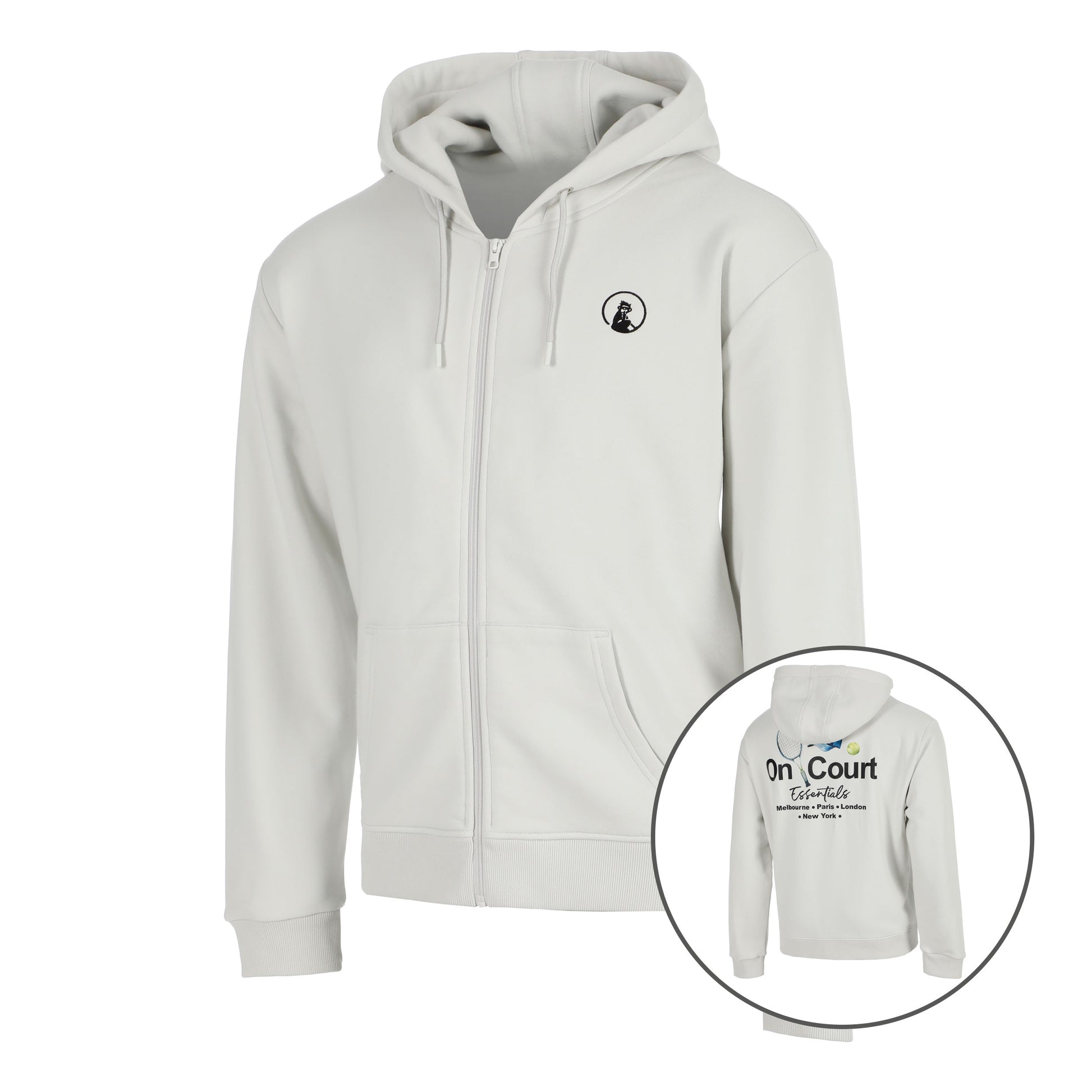 Quiet Please Crush On Court Essentials Sportjas Heren-lichtgrijs, zwart