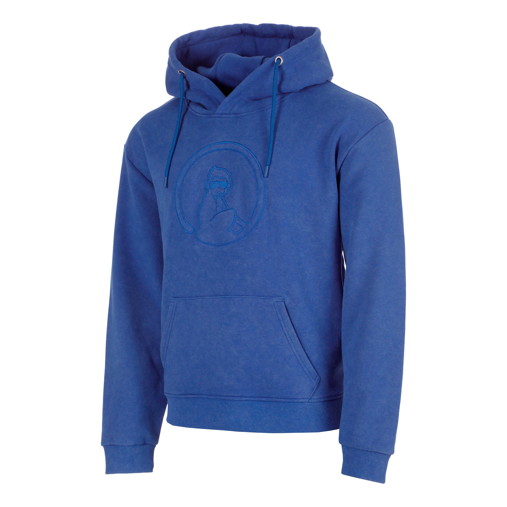 Quiet Please Crush Washed Out Loose Fit Sweater met capuchon Heren-blauw