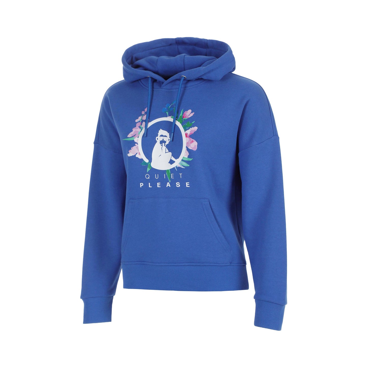 Quiet Please Crush Flower Logo Sweater met capuchon Meisjes-blauw, wit
