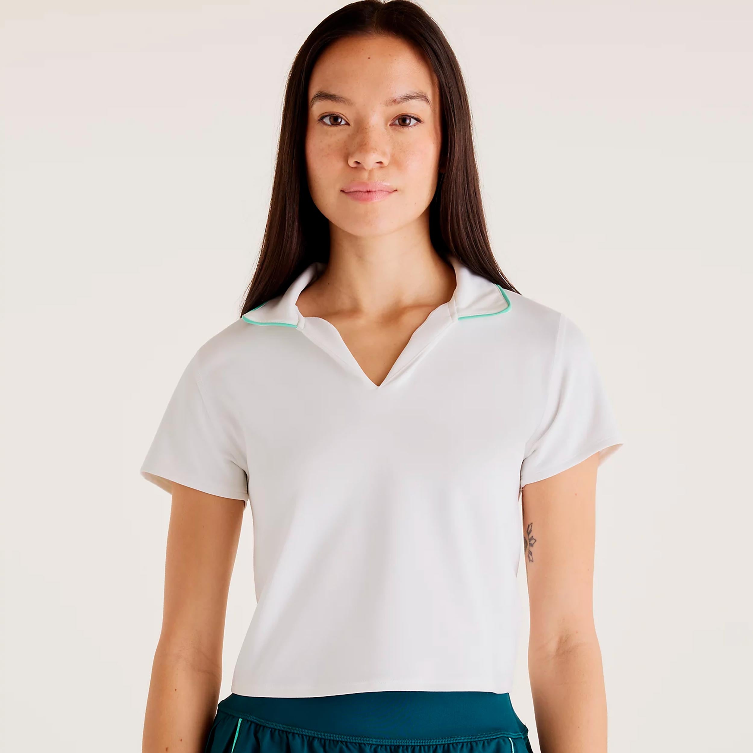 New Balance Tournament T-shirt Dames-wit, groen