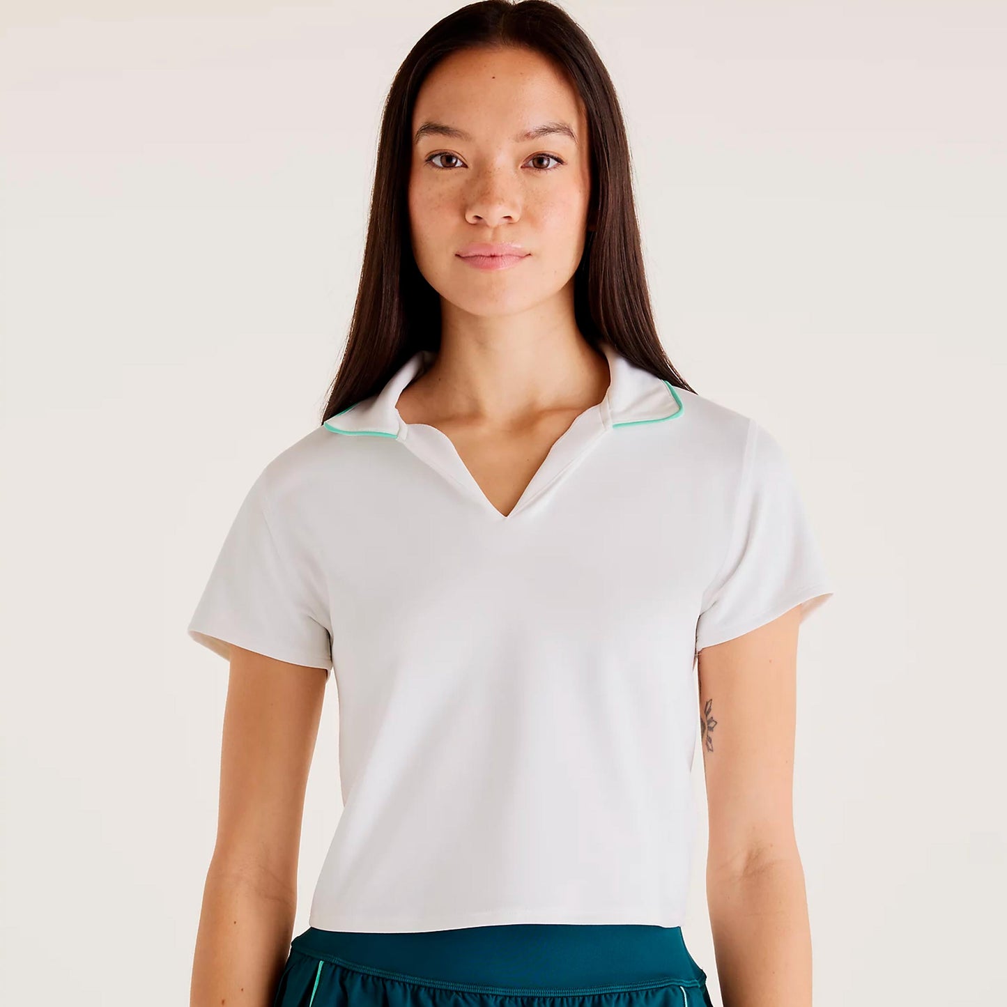New Balance Tournament T-shirt Dames-wit, groen