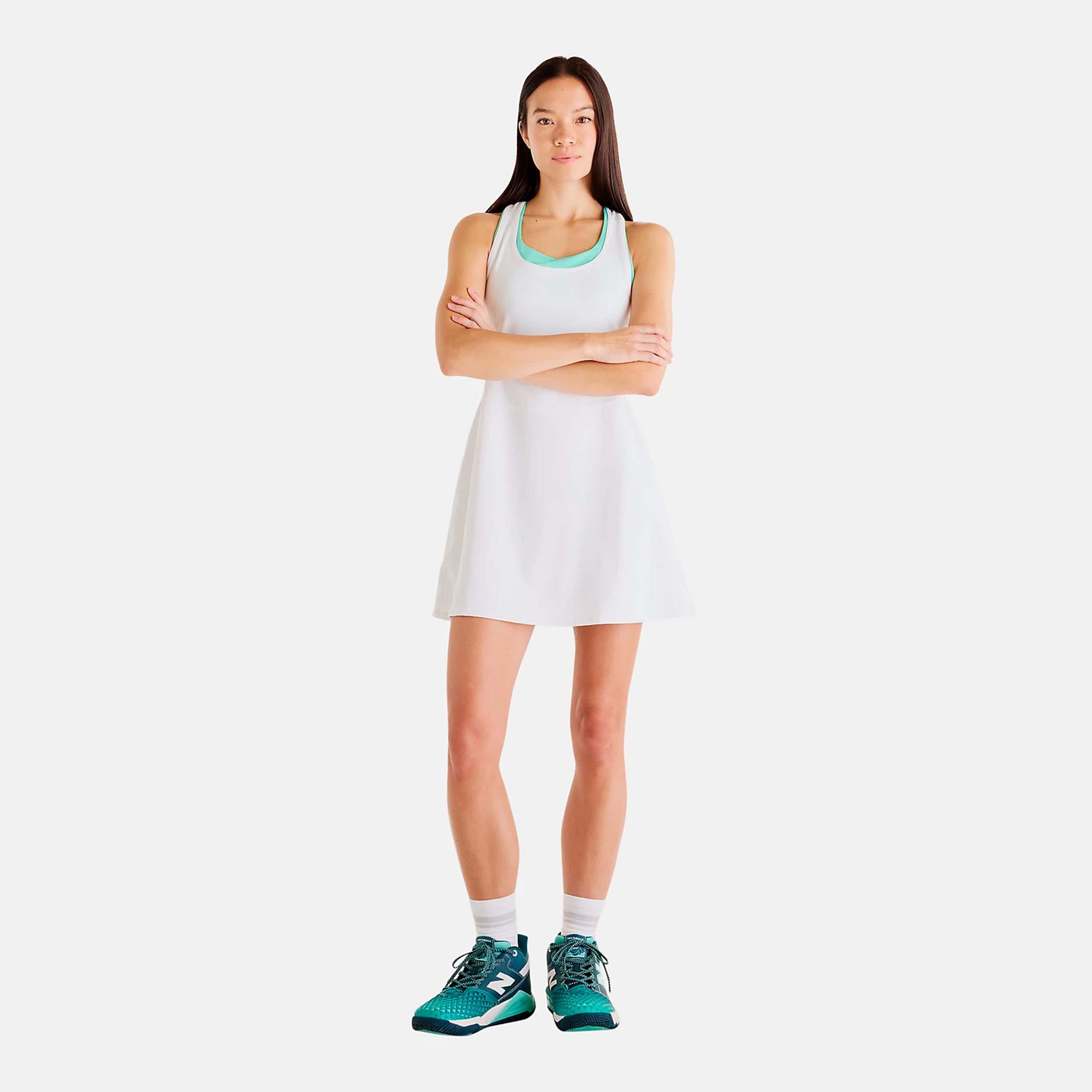 New Balance Tournament Dress Jurk Dames-wit, groen