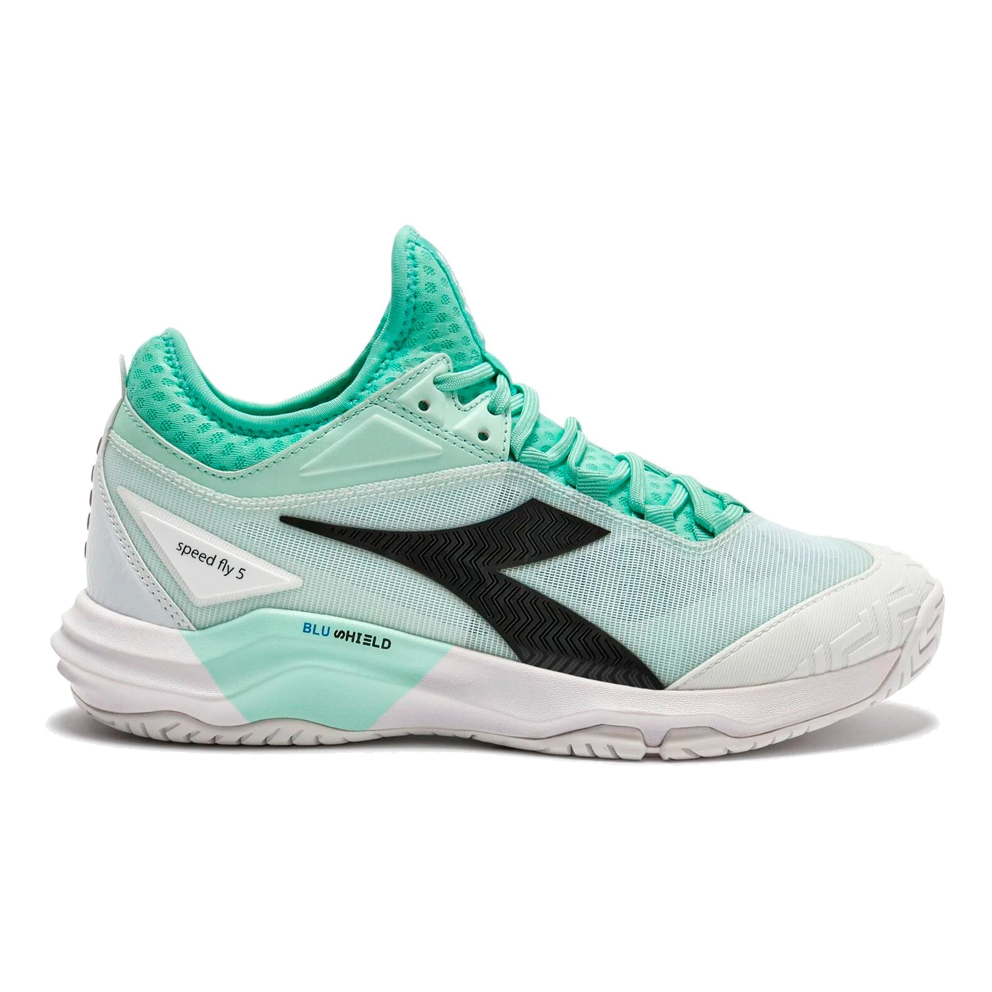 Diadora Speed Blushield Fly 5 Allcourt schoen Dames-turkoois, zwart