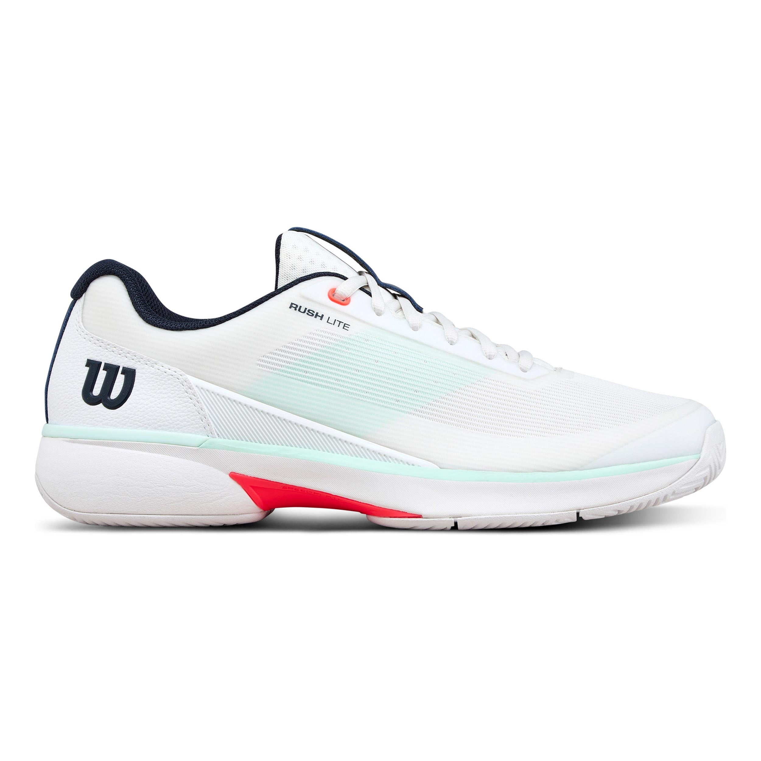 Wilson Rush Lite 5 Allcourt schoen Heren-wit, turkoois