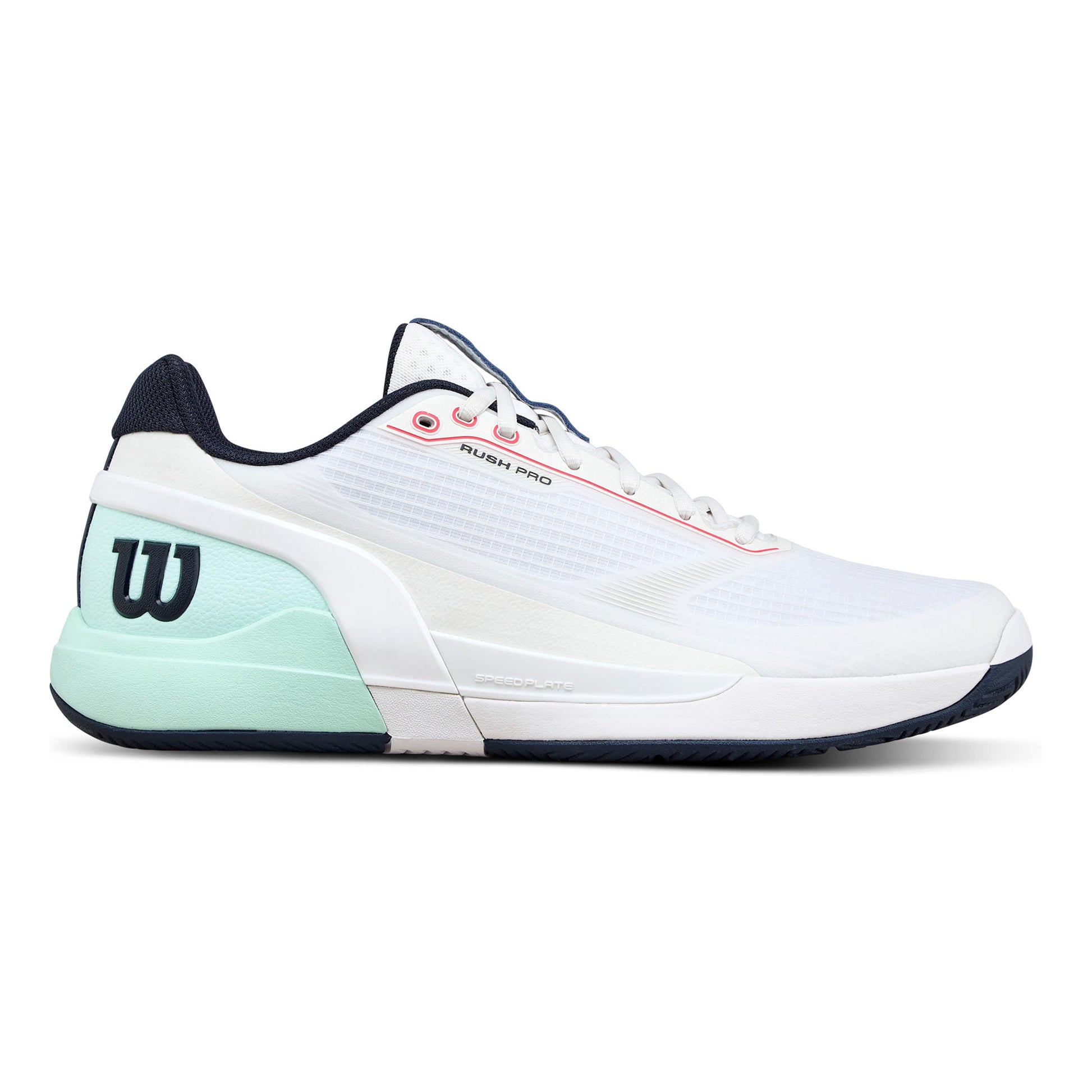 Wilson Rush Pro 5 Allcourt schoen Heren-wit, turkoois